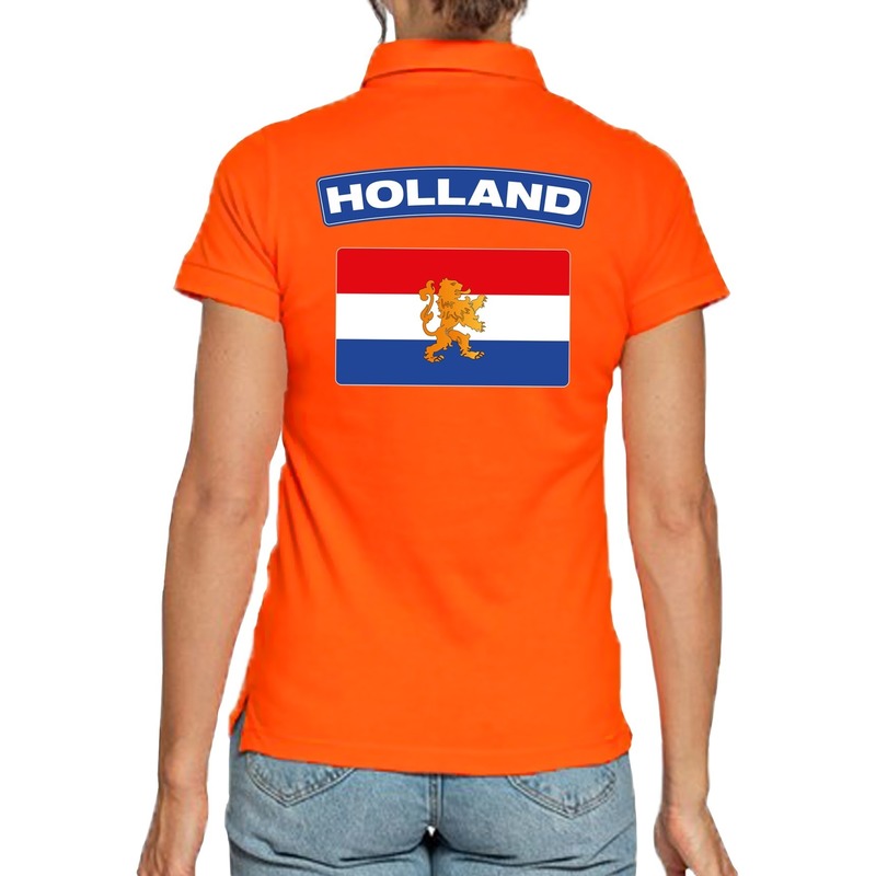 Holland supporter poloshirt oranje voor dames
