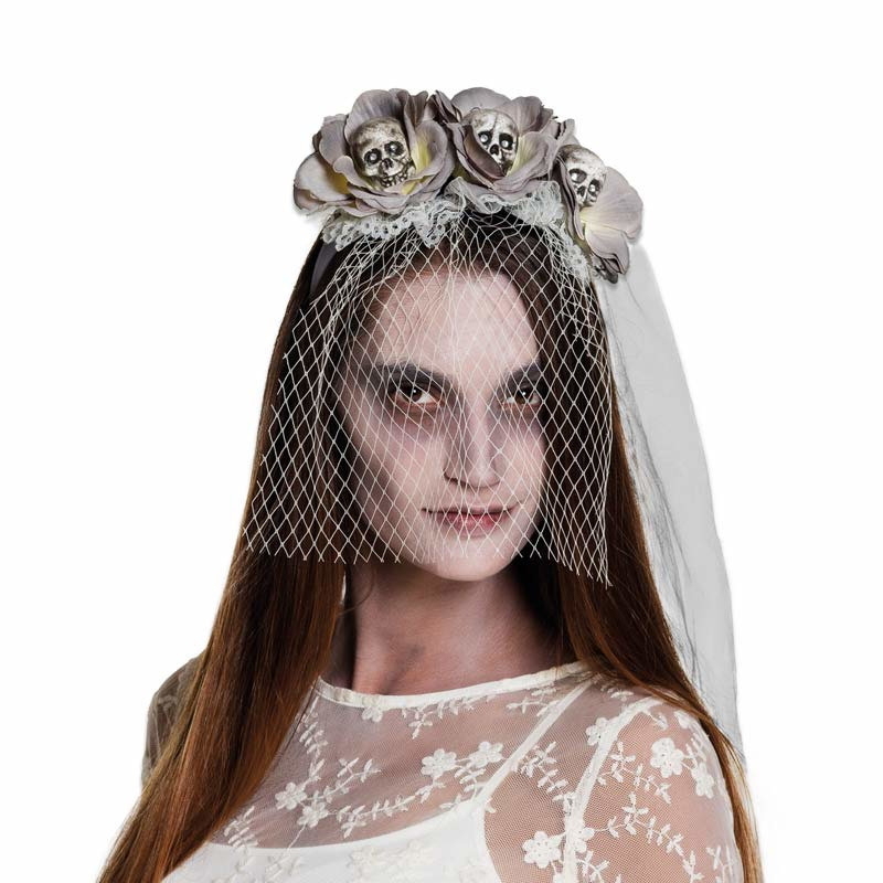 erven boiler kast Horror bruid/zombie haarband/diadeem met sluier voor volwassenen -  Halloween diadeems - Bellatio warenhuis