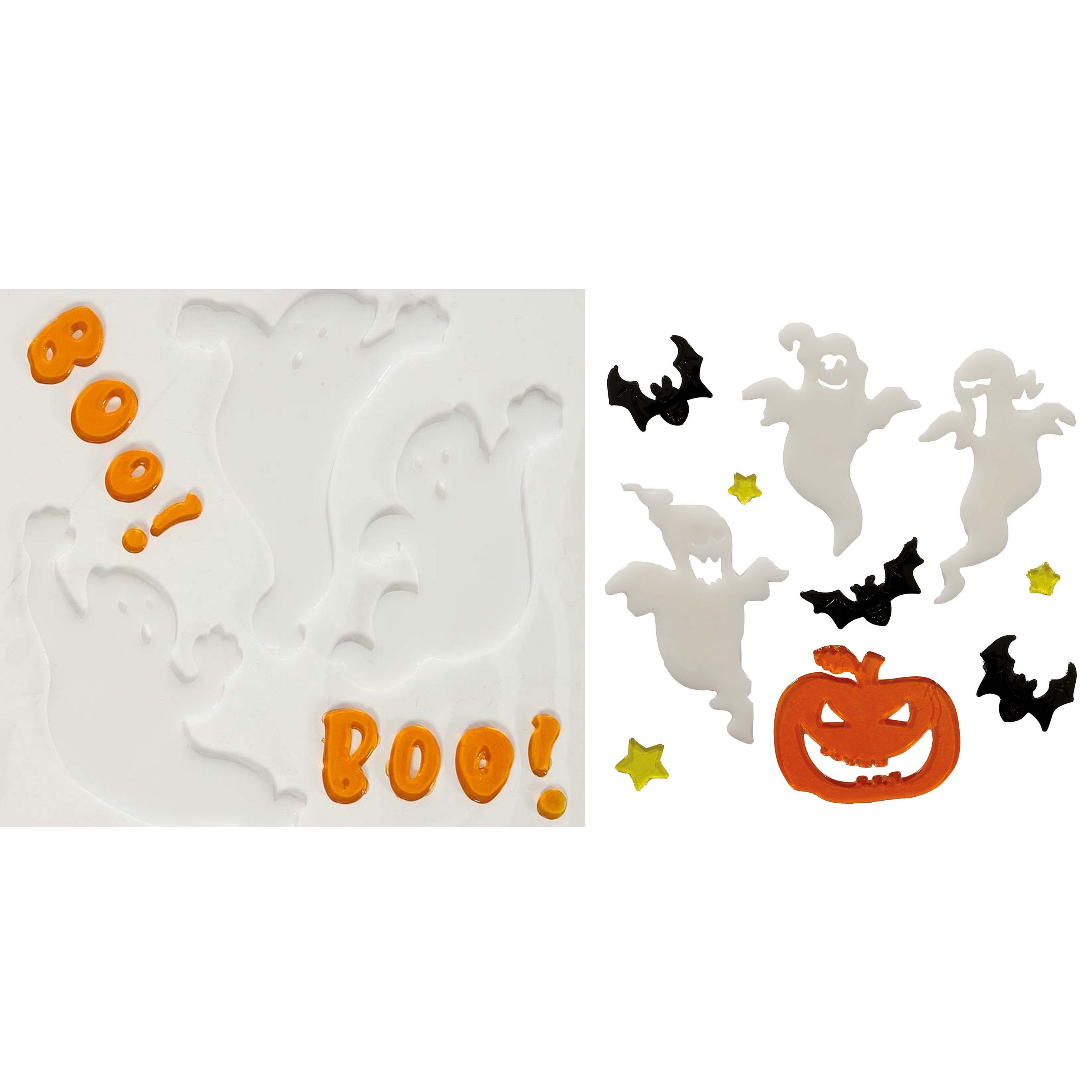 Horror gel raamstickers Spoken - 2x vellen - Halloween thema decoratie/versiering
