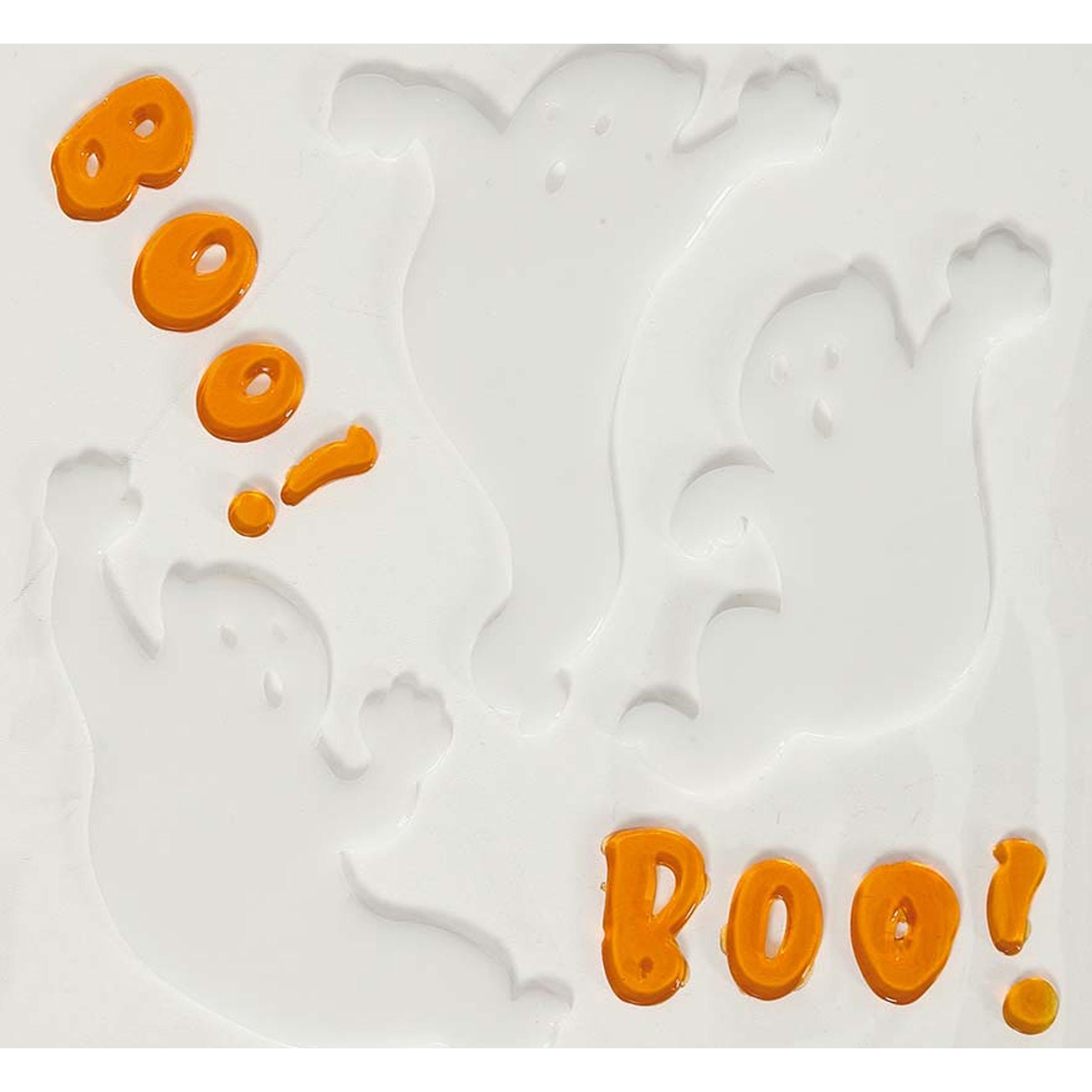 Horror gel raamstickers spookjes 25 x 25 cm wit-oranje Halloween thema decoratie-versiering