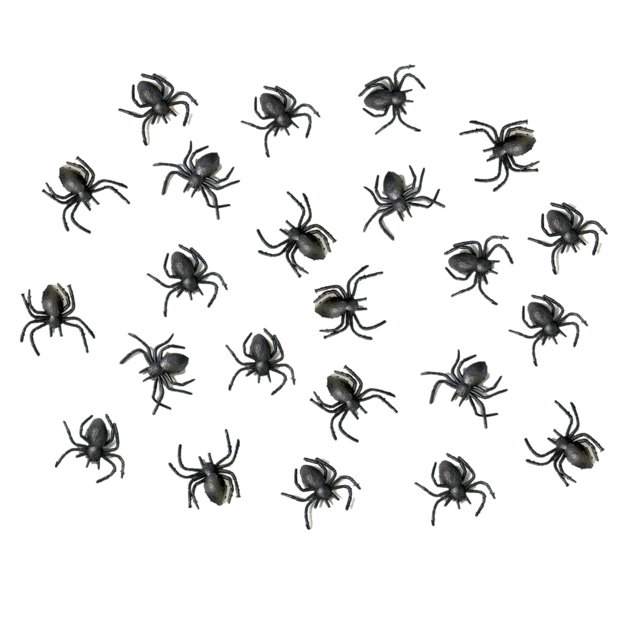 Horror/Halloween griezel spinnetjes - 100x - kunststof - zwart - 3 cm