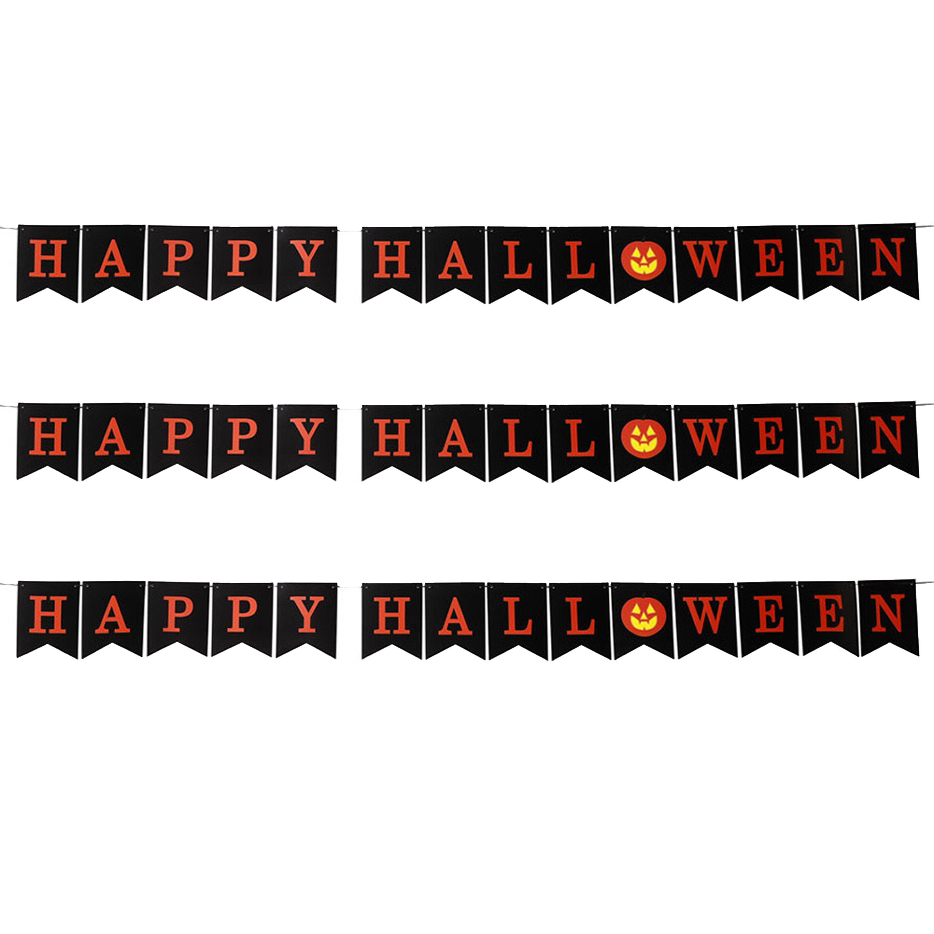 Horror-halloween letterslinger 3x Happy Halloween papier 300 cm Feestartikelen-versiering