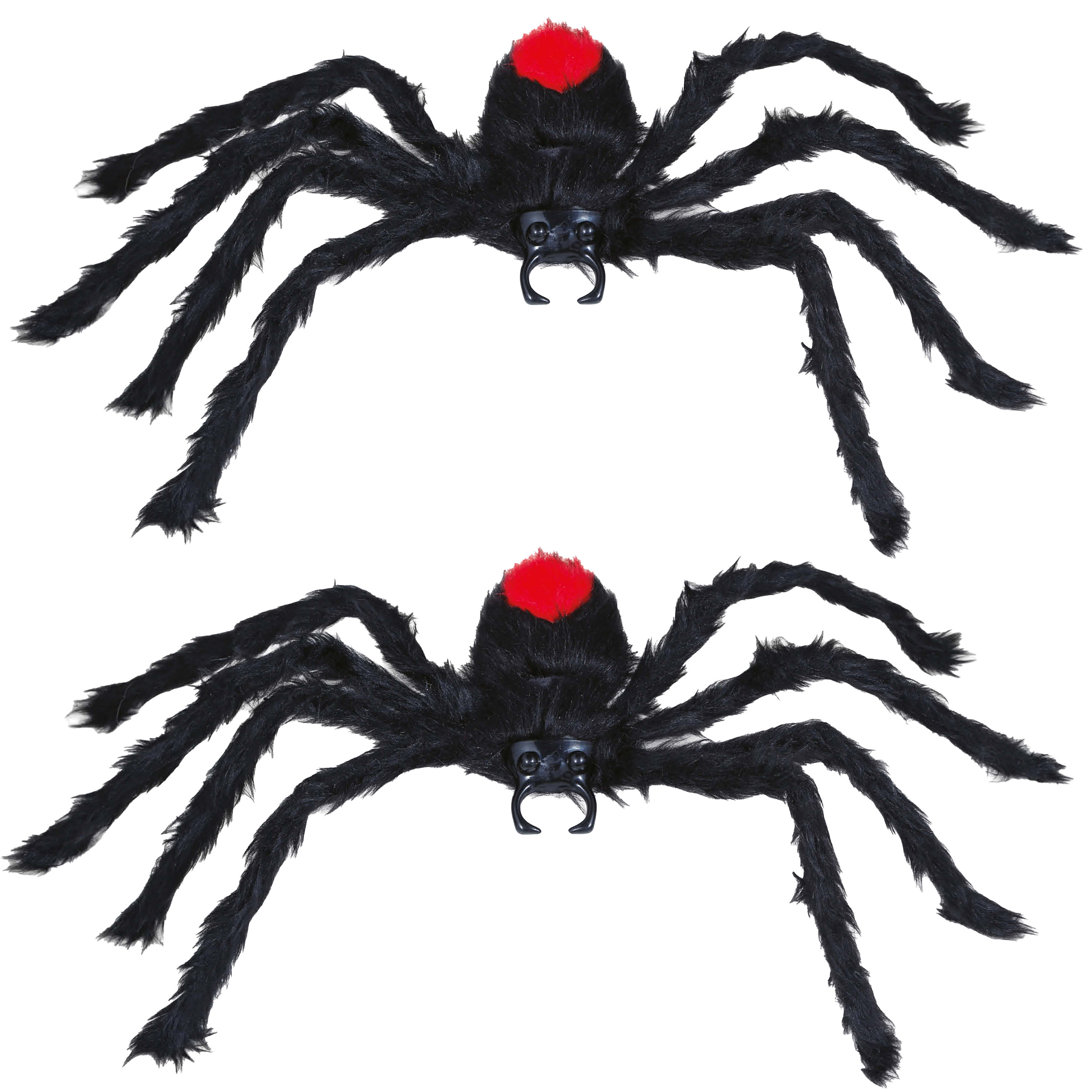 Horror spin groot - 2x - Halloween decoratie/versiering - zwart - 60 cm