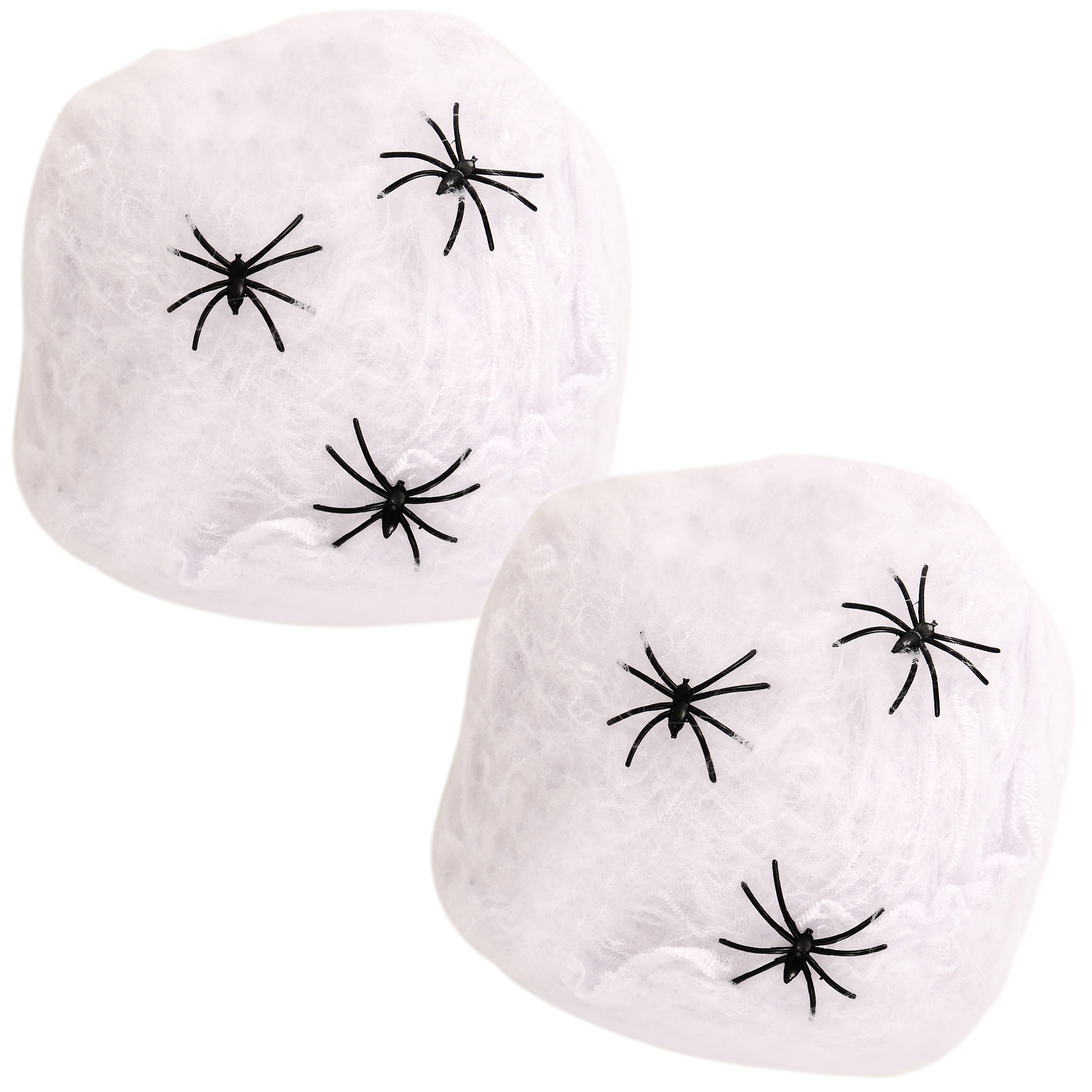 Horror spinnenweb met spinnen - 2x - wit - 20 gr - Halloween decoratie