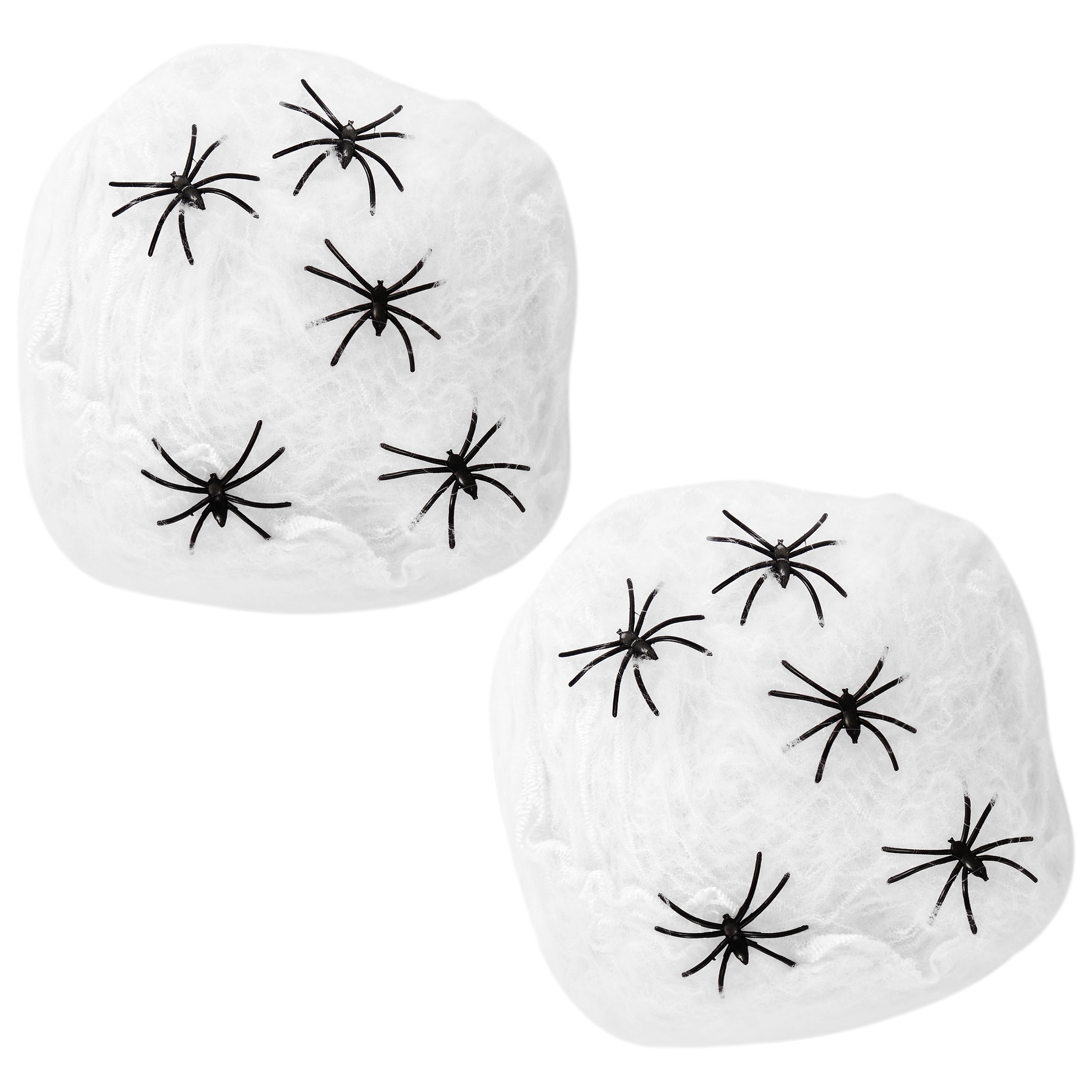Horror spinnenweb met spinnen - 2x - wit - 40 gr - Halloween decoratie