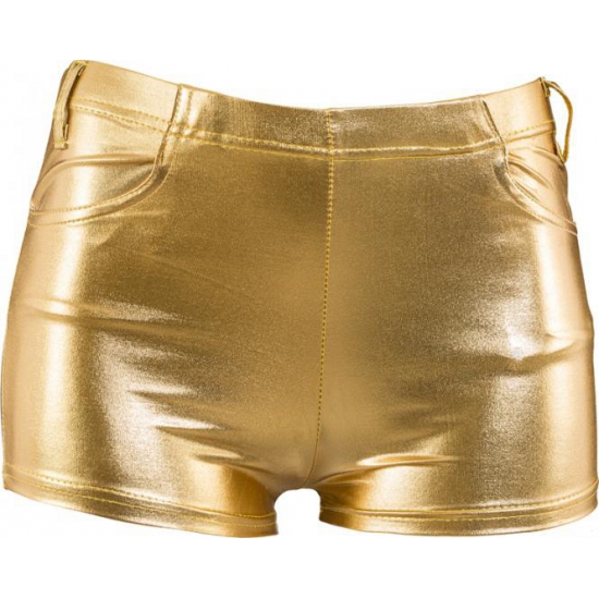 Hotpants goud voor dames verkleed broekje