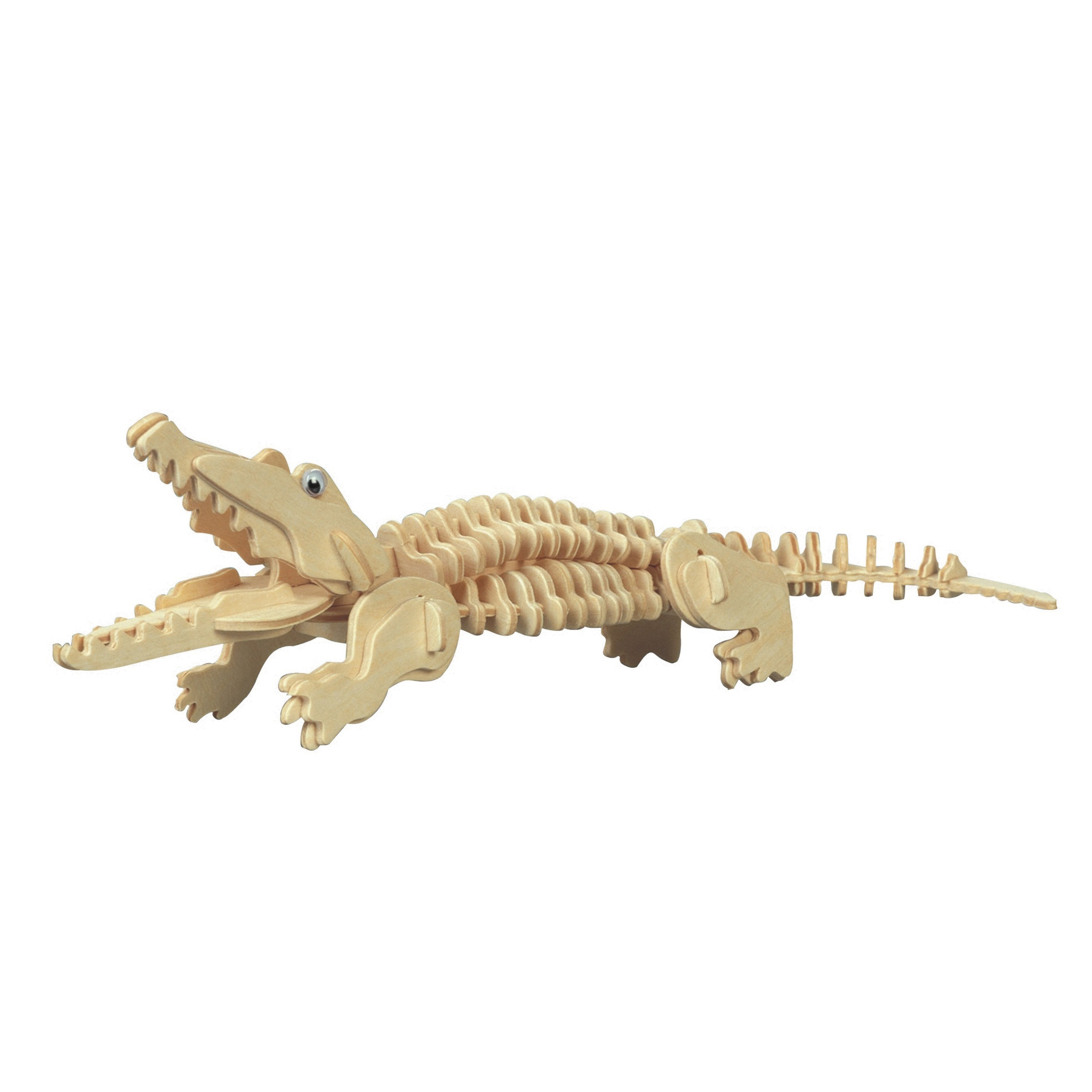 Houten 3D puzzel krokodil 23 cm