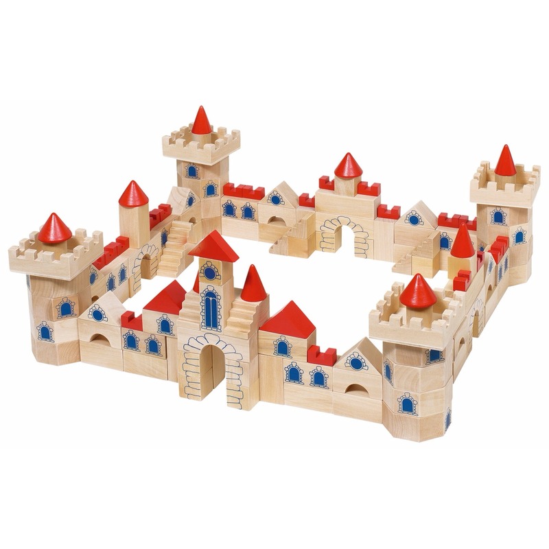 Houten bouw kasteel 145-delig