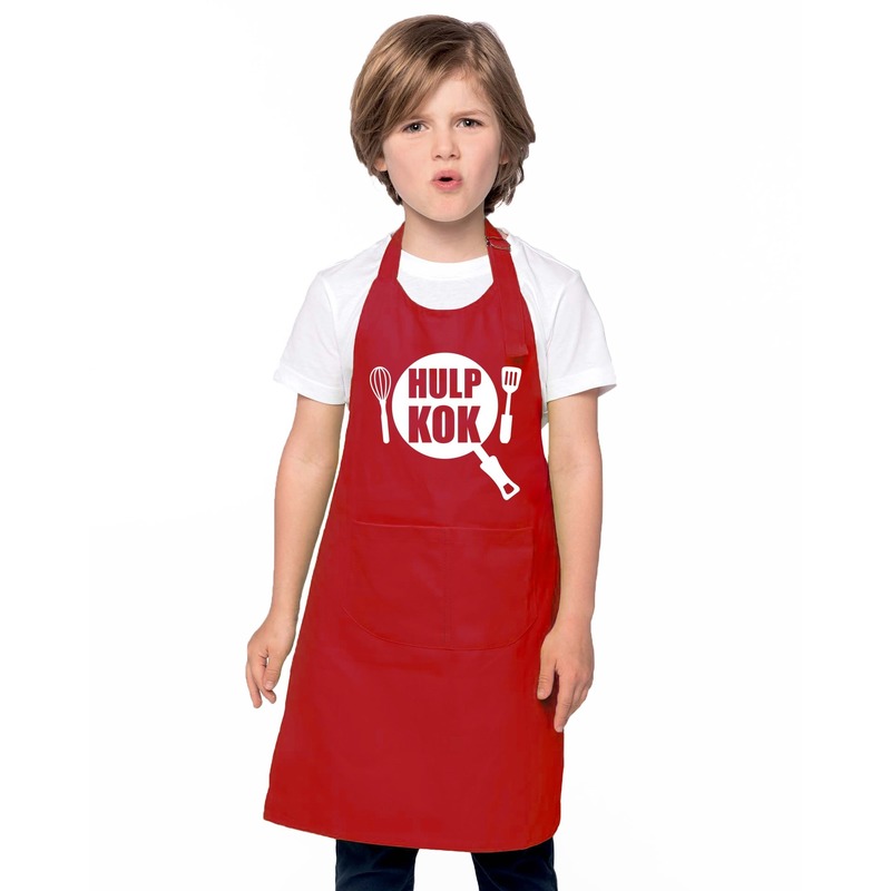 Hulpkok keukenschort rood kinderen -