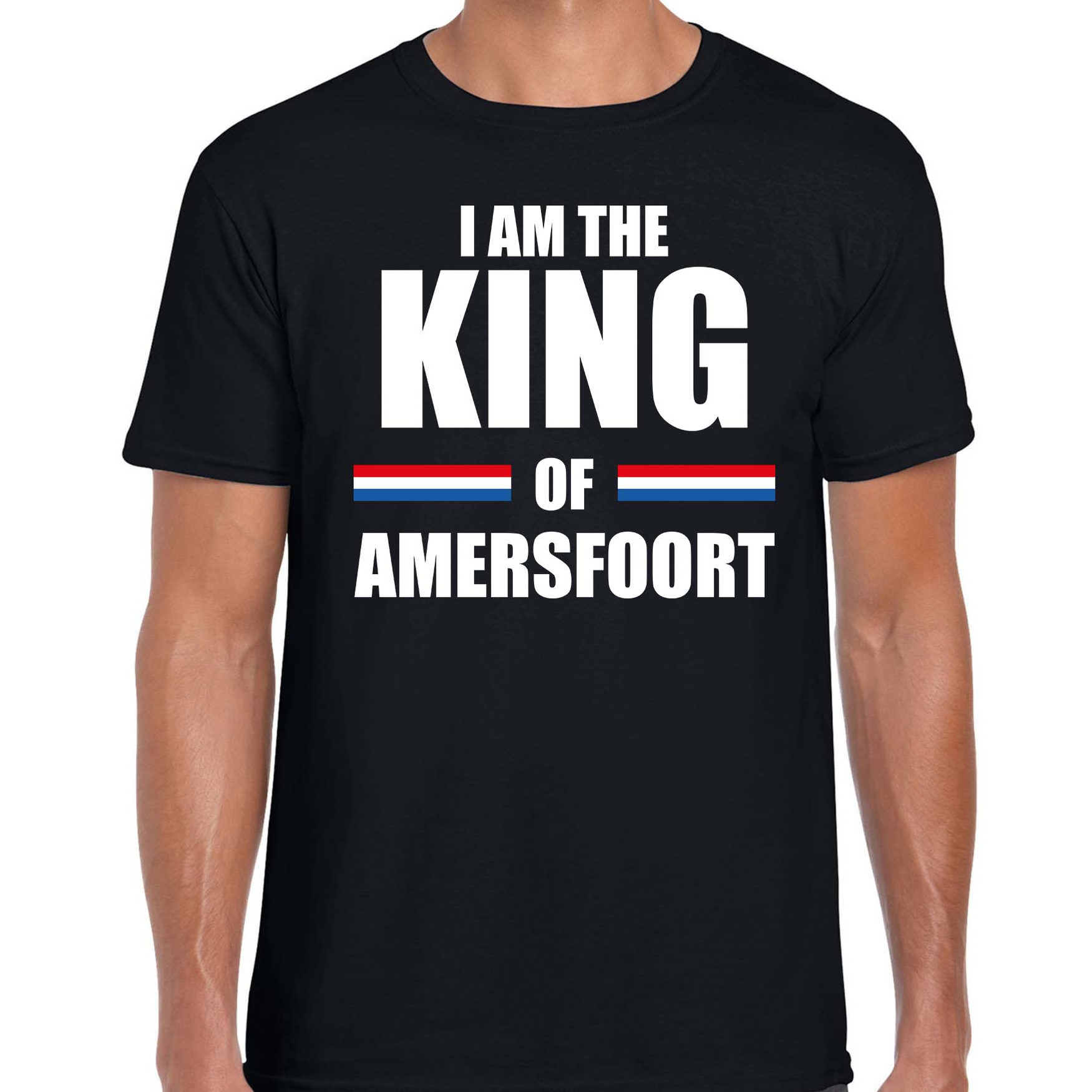 I am the King of Amersfoort Koningsdag t-shirt zwart voor heren