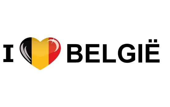 I Love Belgie vlag sticker 19.6 cm