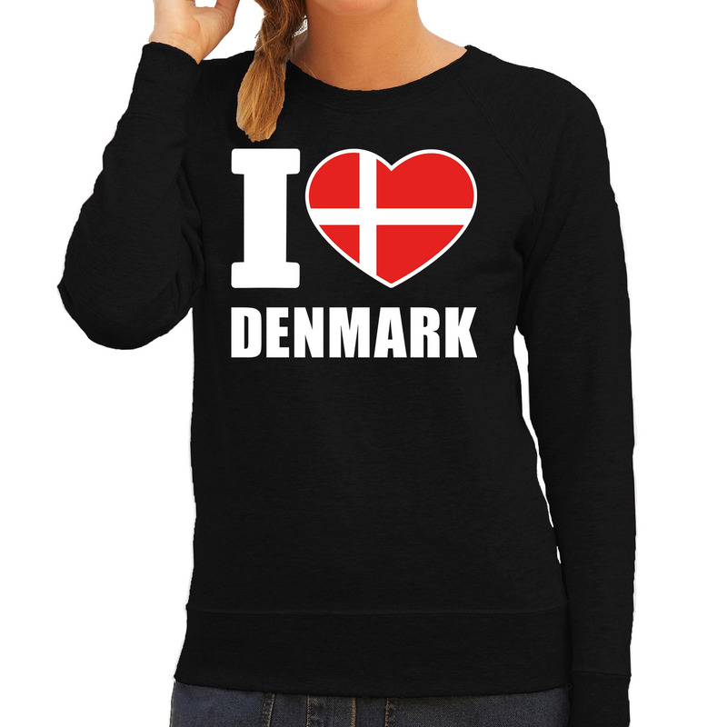 I love Denmark sweater-trui zwart voor dames