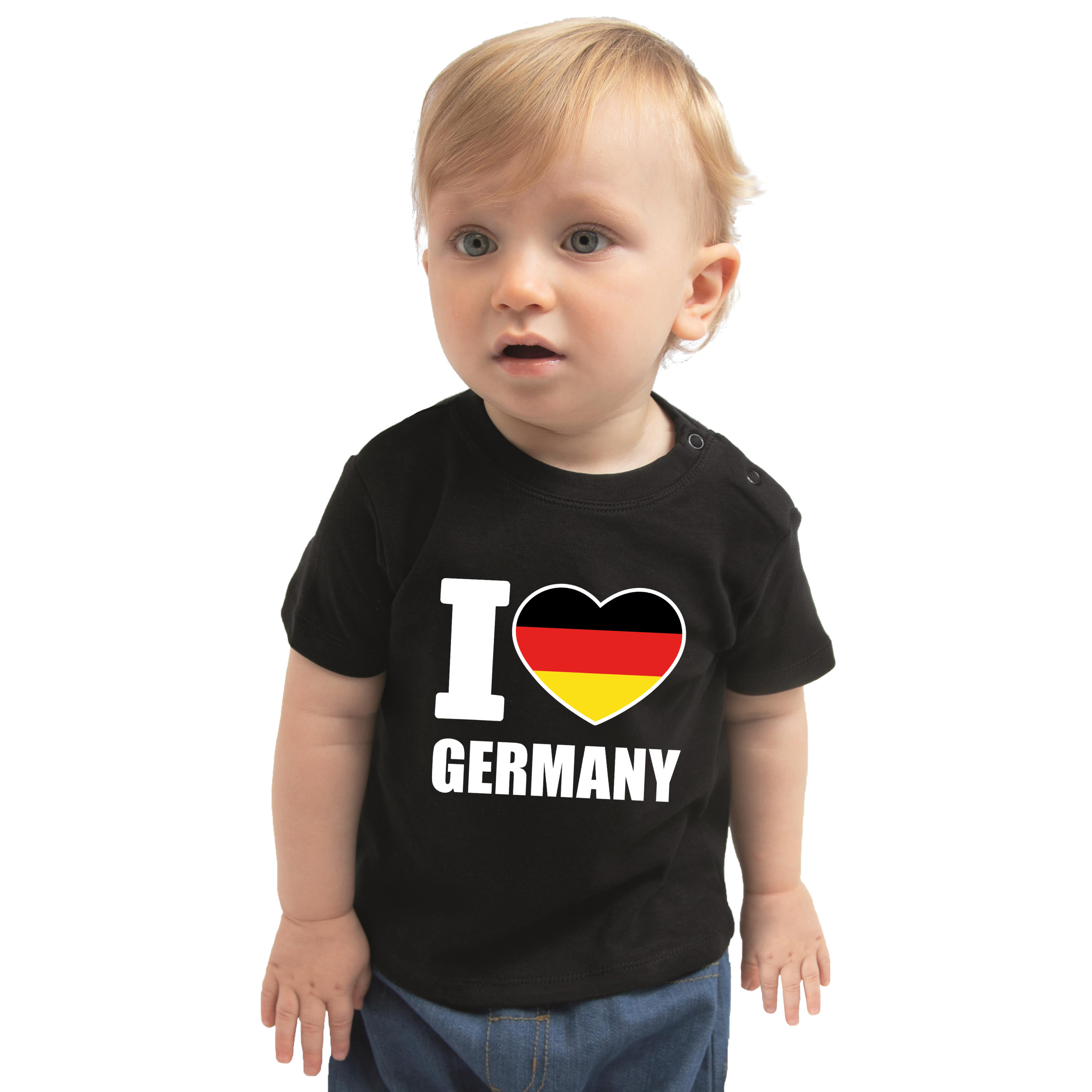 I love Germany t-shirt Duitsland zwart voor babys