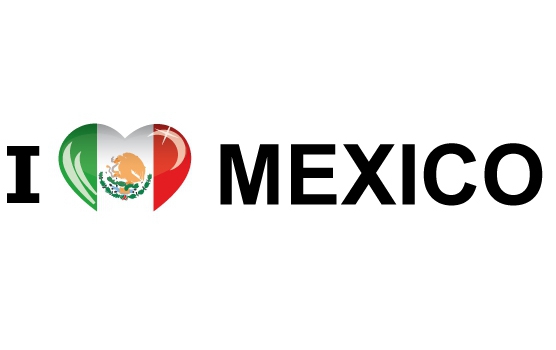 I Love Mexico vlag sticker 19.6 cm