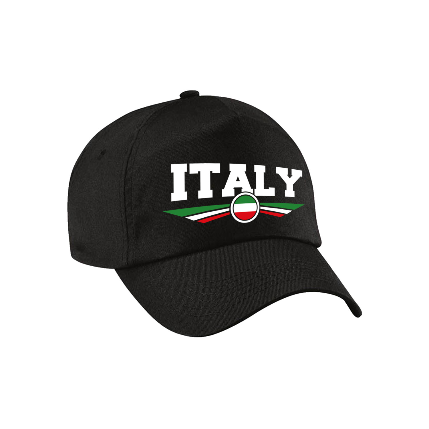 Italie-Italy landen pet-baseball cap zwart kinderen
