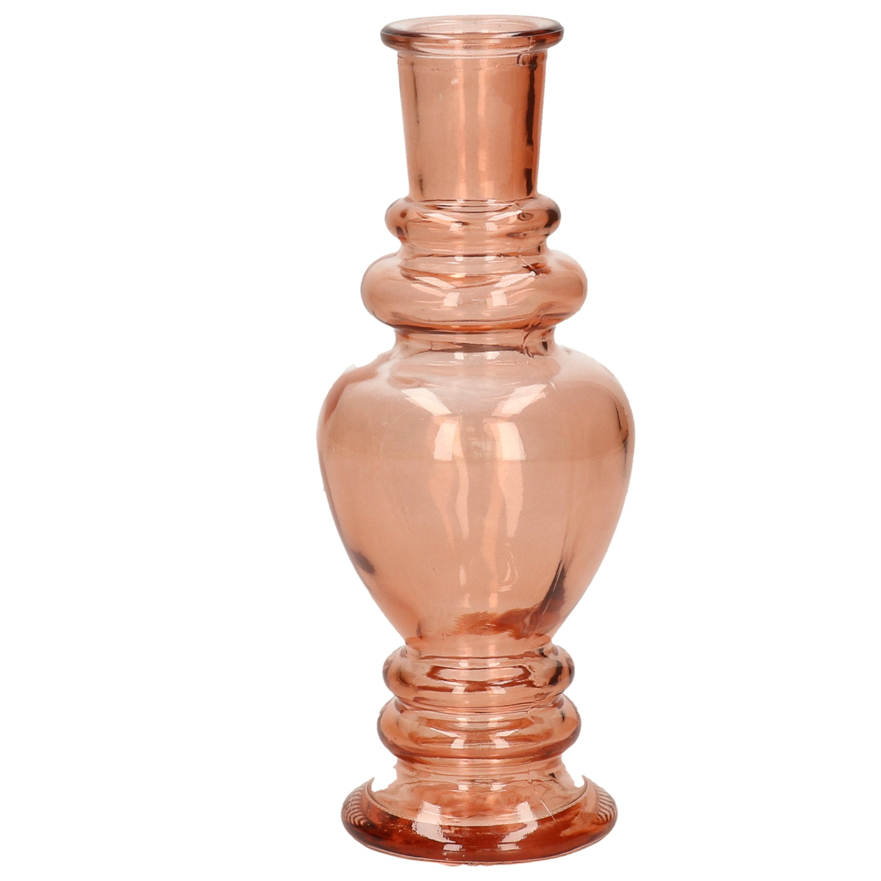 Kaarsen kandelaar Venice gekleurd glas helder zacht oranje D5,7 x H15 cm
