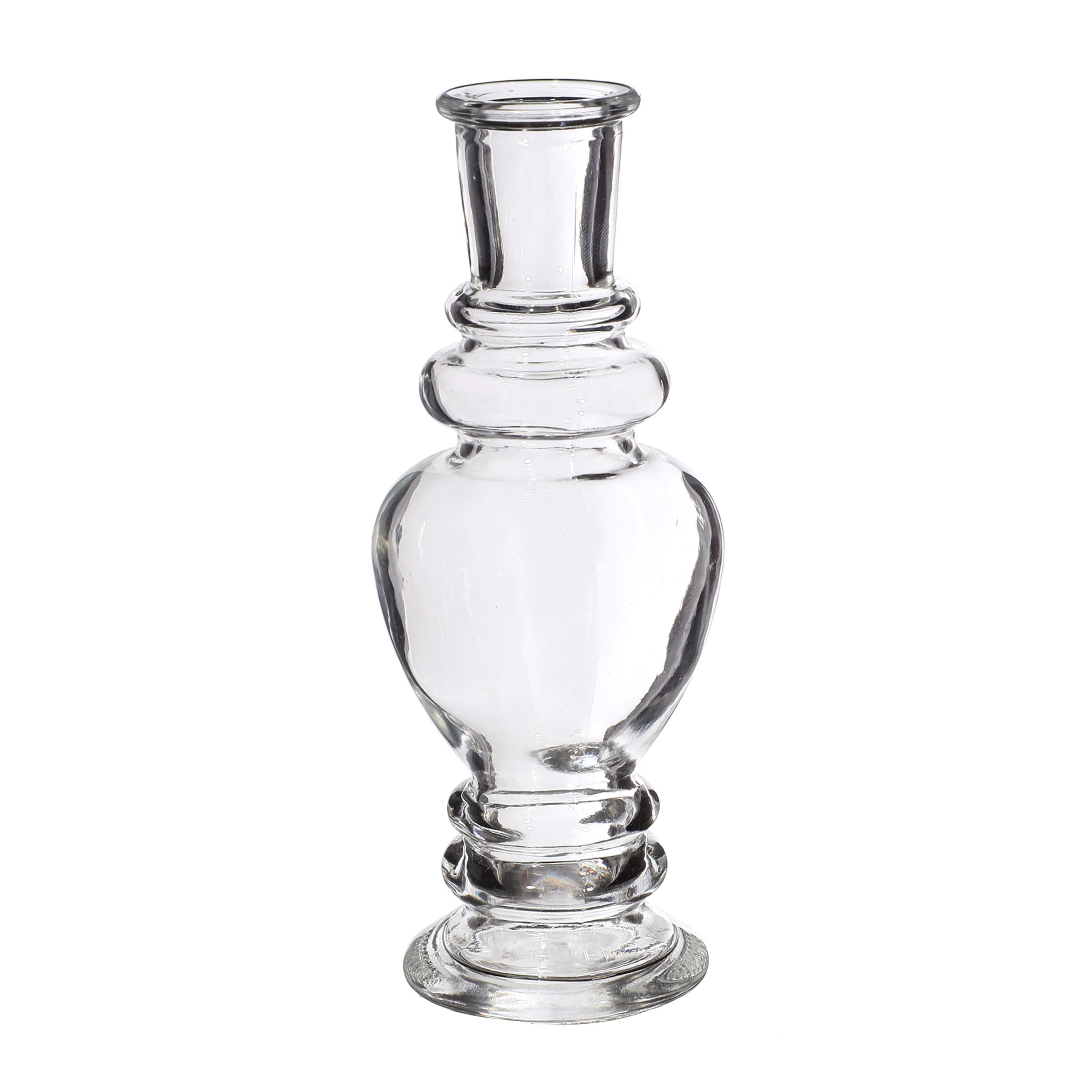 Kaarsen kandelaar Venice glas helder transparant D5,7 x H15 cm