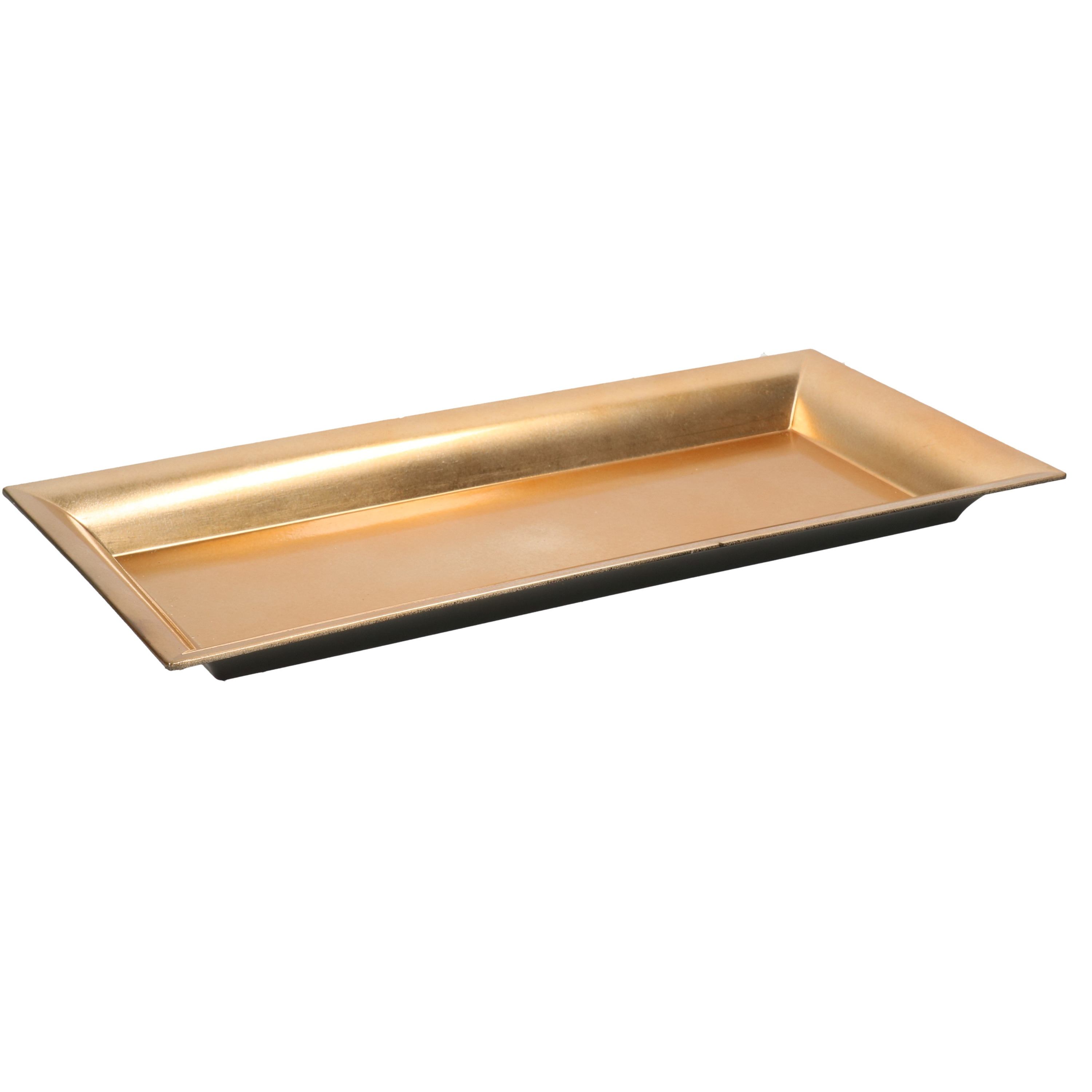Kaarsenbord-plateau goud 36 cm rechthoekig