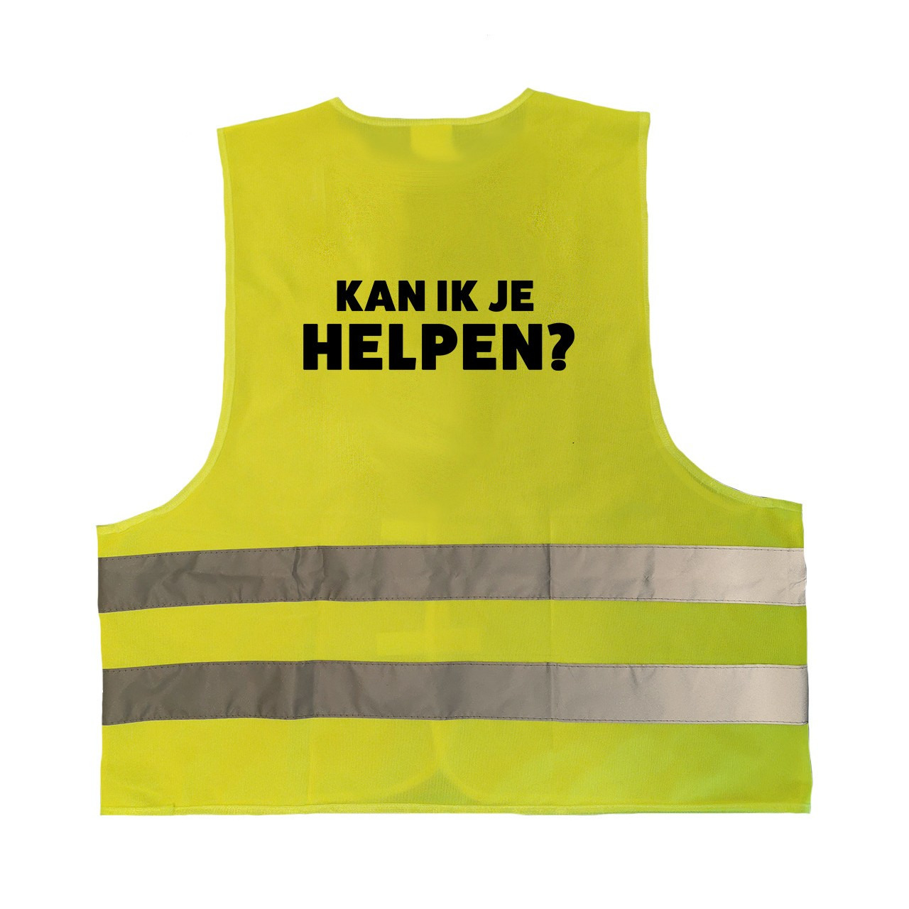 Kan ik je helpen personeel vestje-hesje geel met reflecterende strepen voor volwassenen