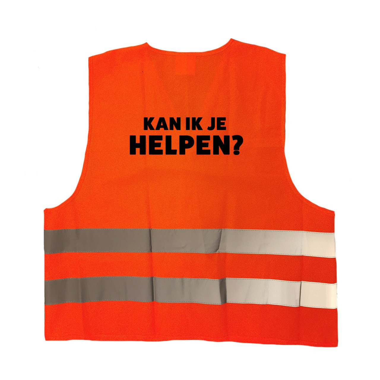 Kan ik je helpen personeel vestje-hesje oranje met reflecterende strepen voor volwassenen