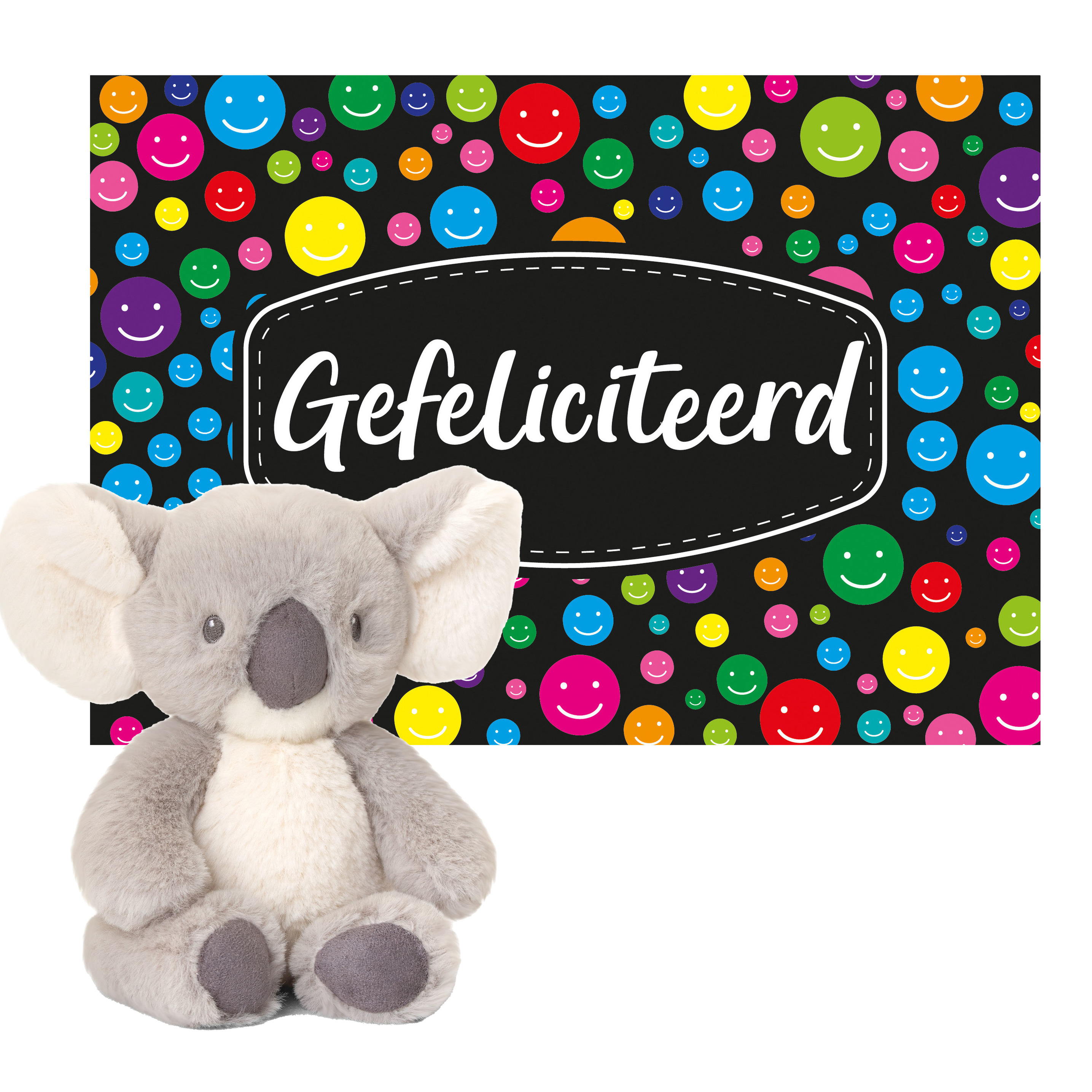 Keel toys Cadeaukaart Gefeliciteerd met knuffeldier koala 14 cm