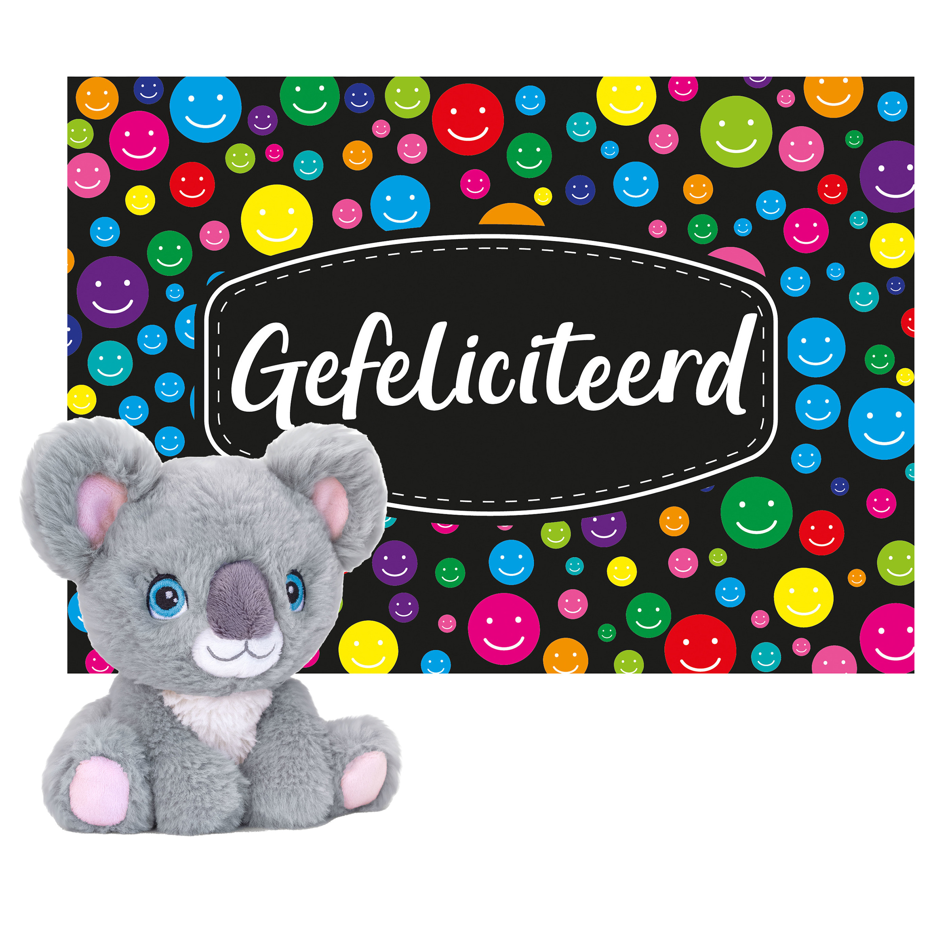 Keel toys Cadeaukaart Gefeliciteerd met knuffeldier koala 16 cm