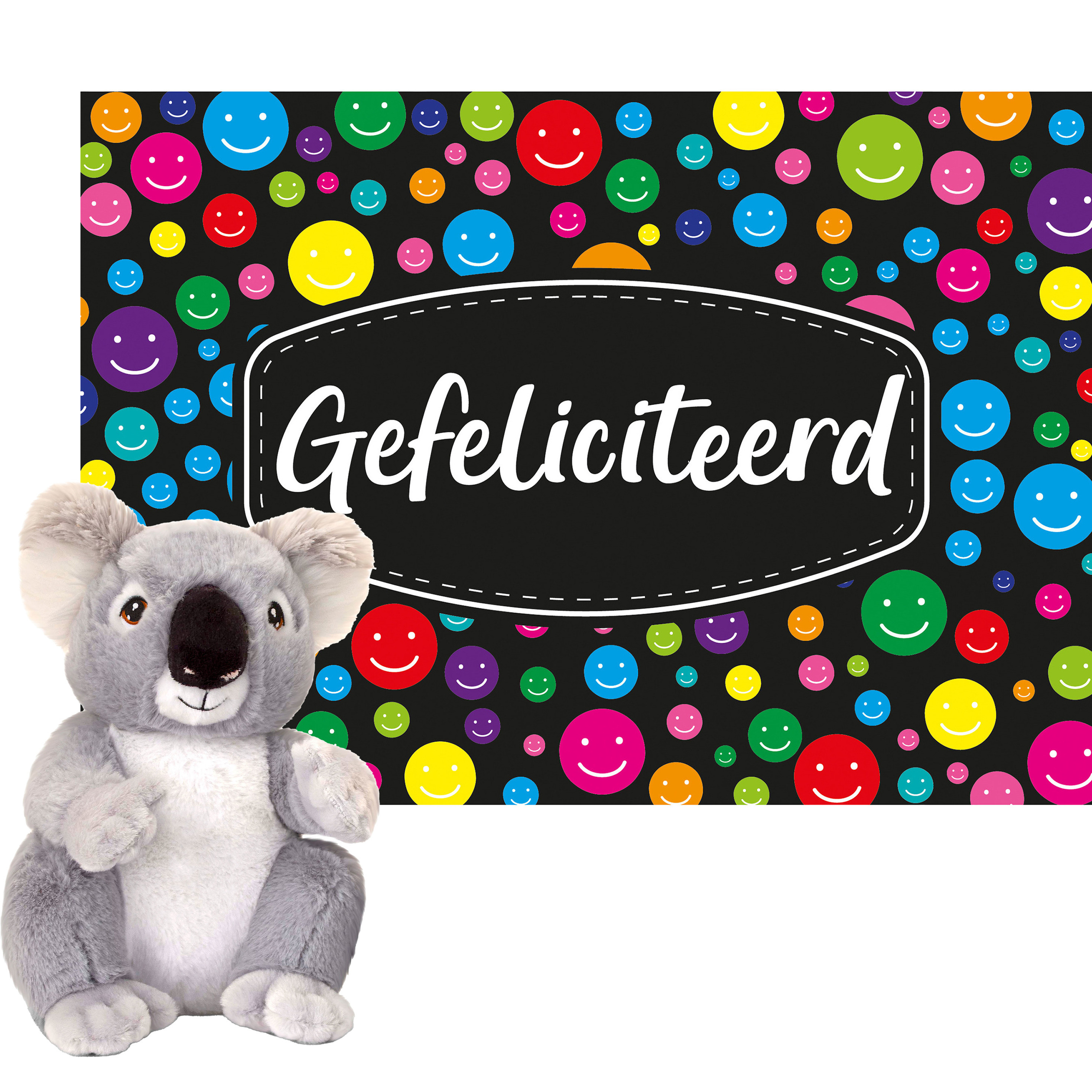 Keel toys Cadeaukaart Gefeliciteerd met knuffeldier koala 18 cm