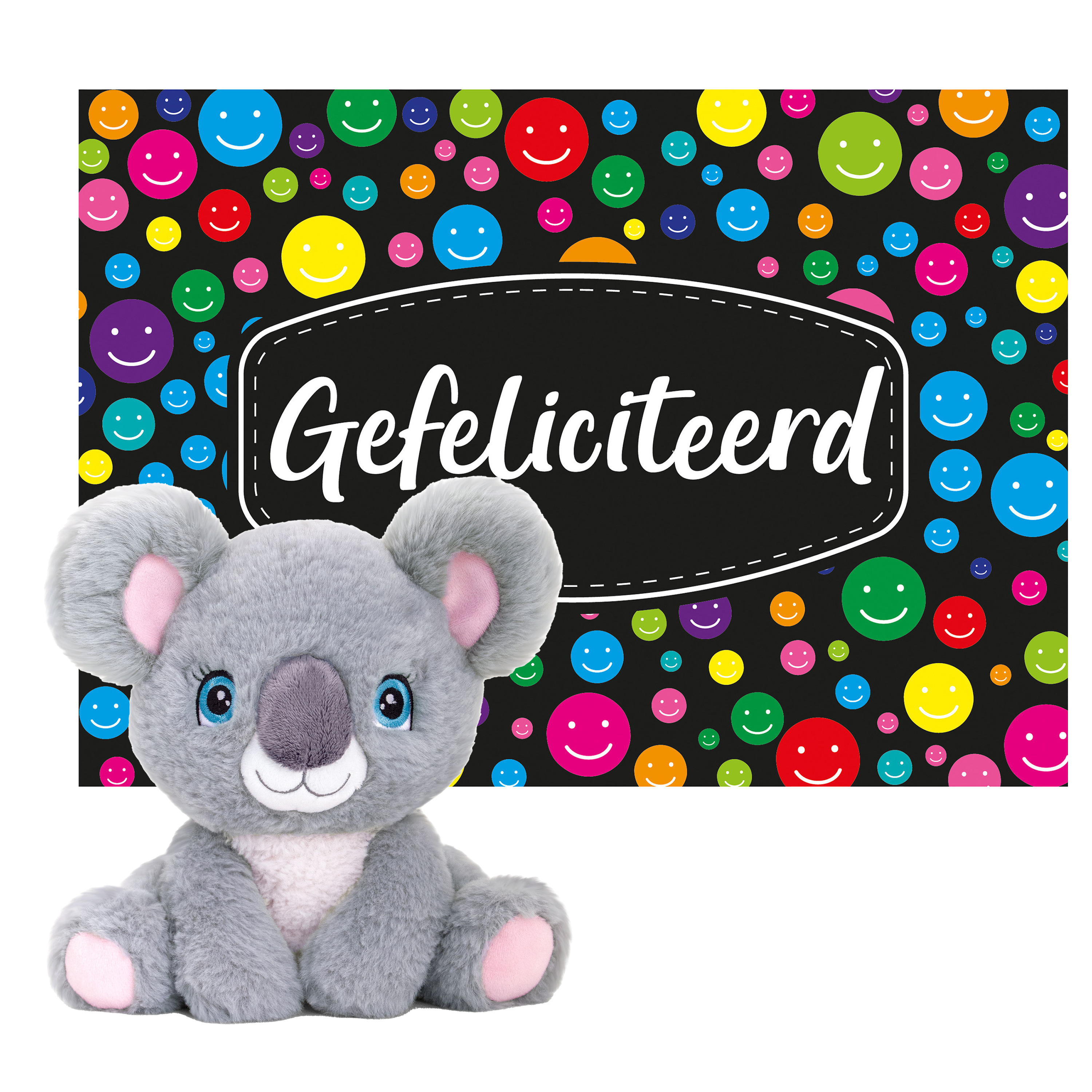 Keel toys - Cadeaukaart Gefeliciteerd met knuffeldier koala 25 cm -
