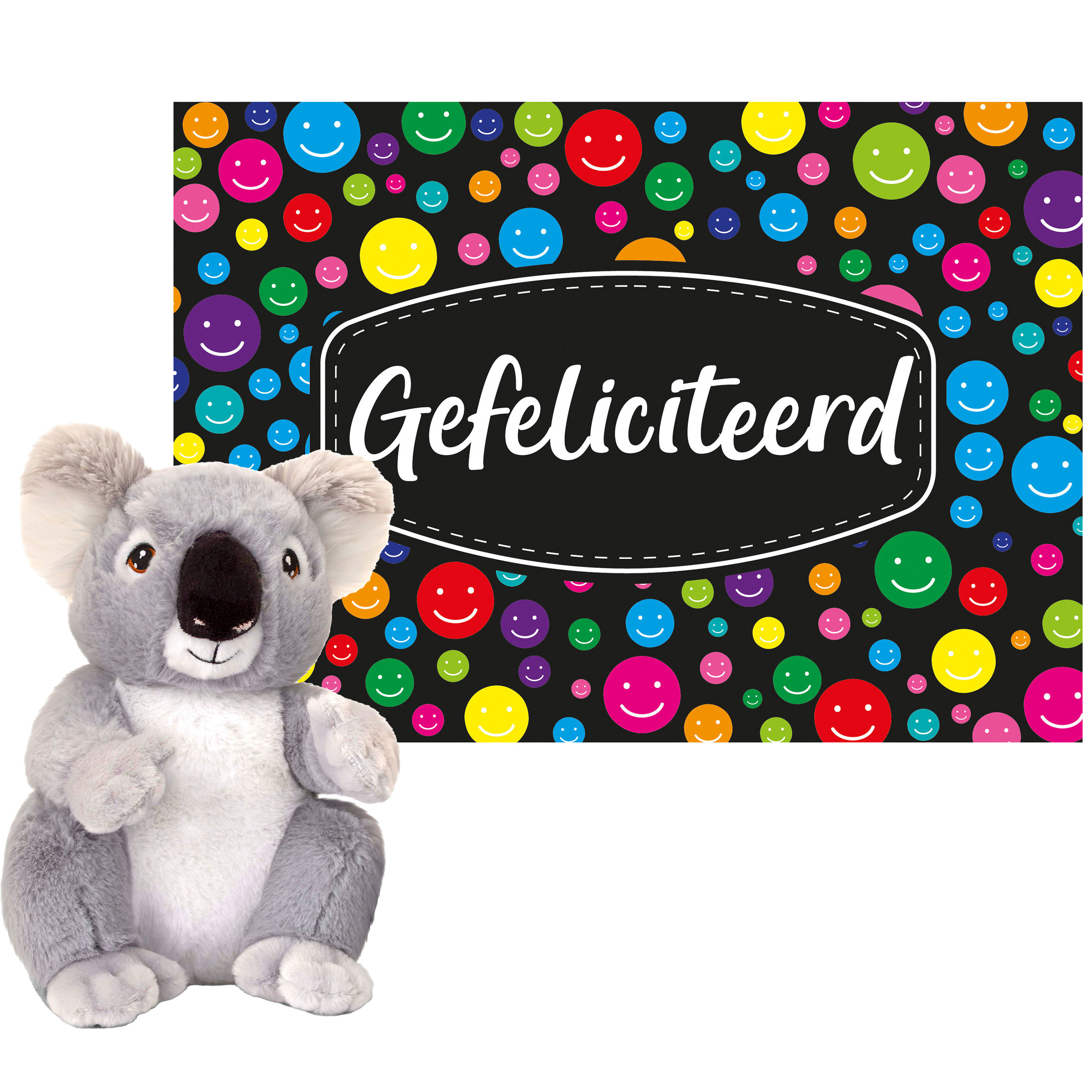 Keel toys Cadeaukaart Gefeliciteerd met knuffeldier koala 26 cm