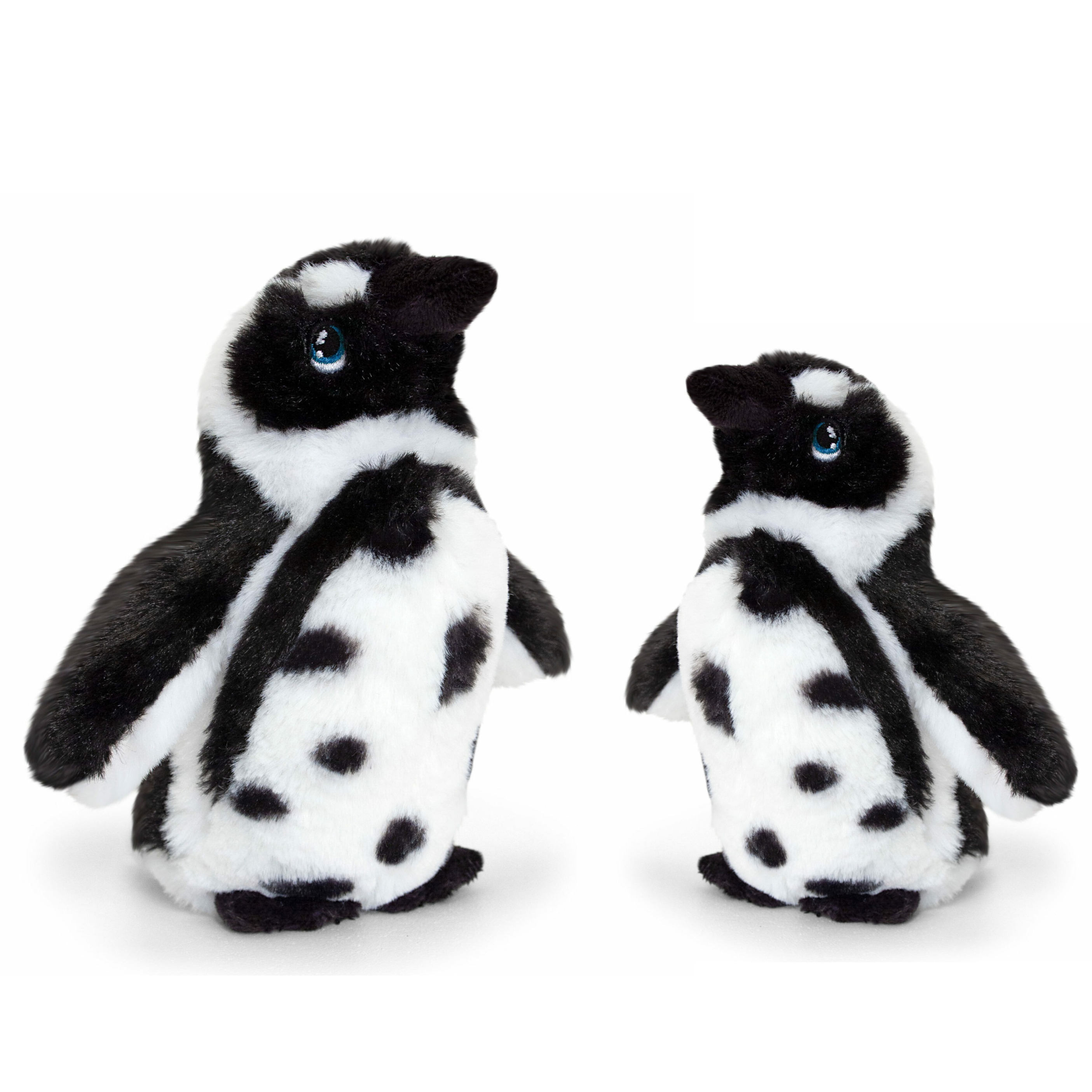 Merkloos Keel Toys pluche Humboldt pinguin knuffeldieren - wit/zwart - staand - 18 en 25 cm -