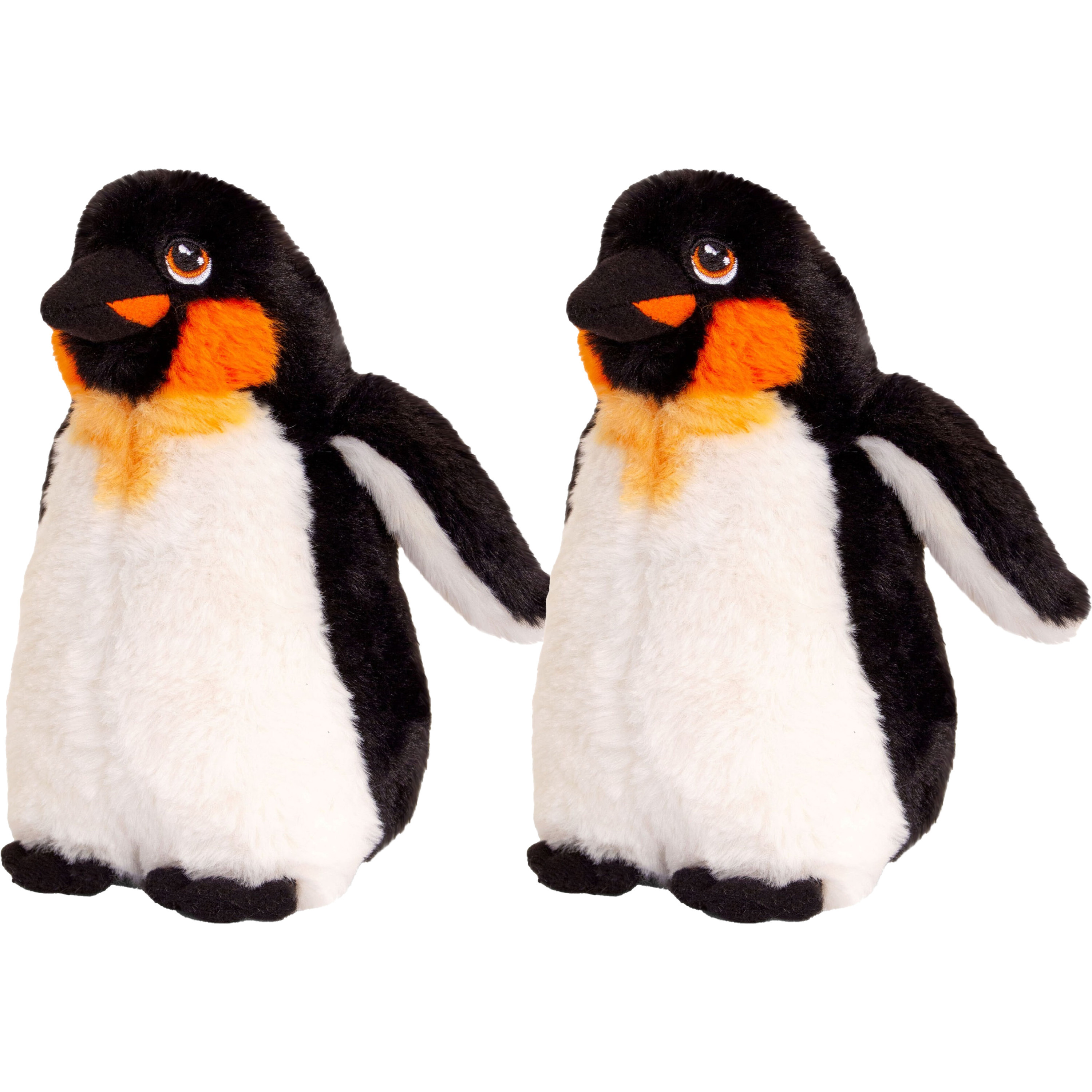 Keel Toys pluche keizers pinguin knuffeldier - 2x - wit/zwart - staand - 20 cm -