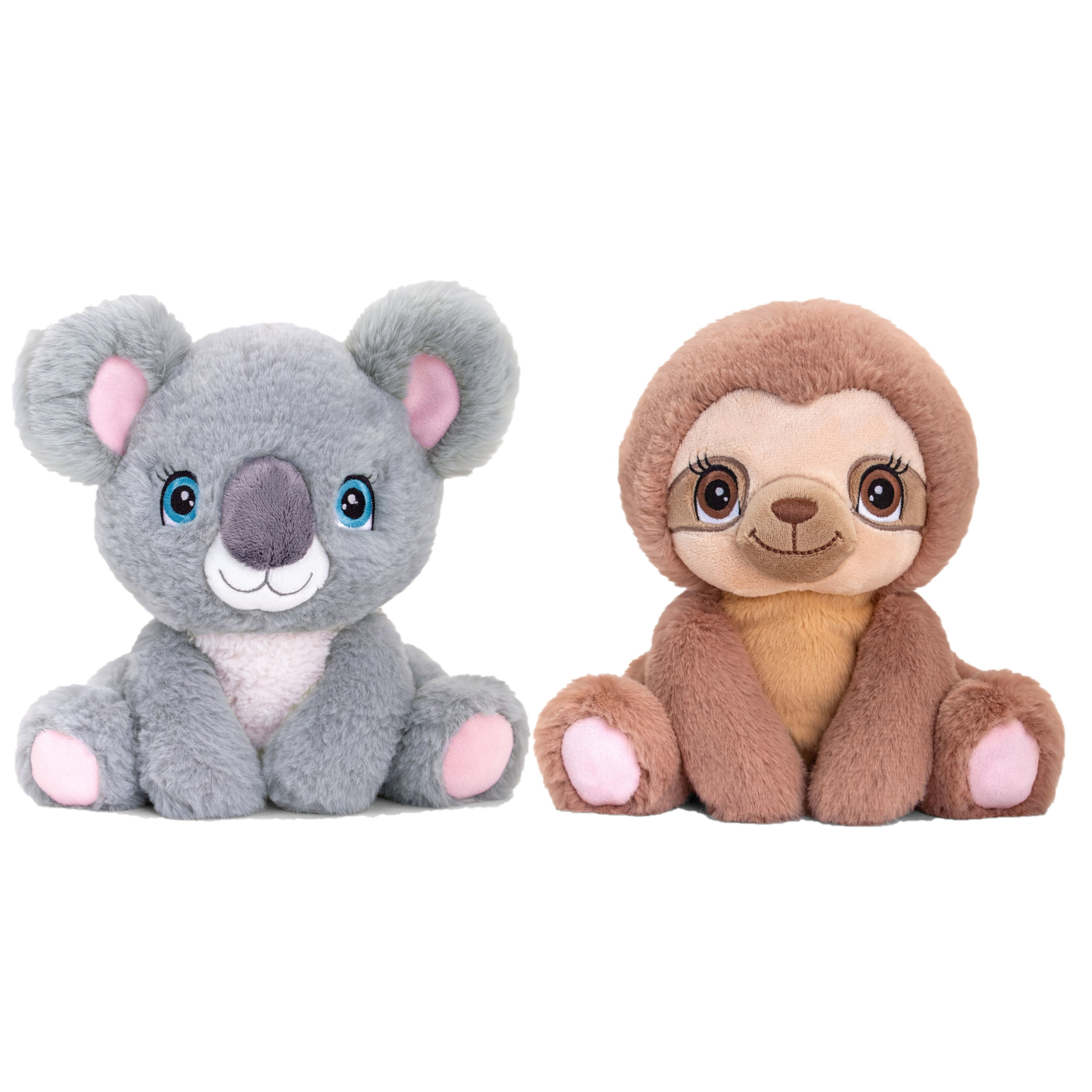 Keel Toys Pluche knuffel dieren bosvriendjes set koala en luiaard 25 cm