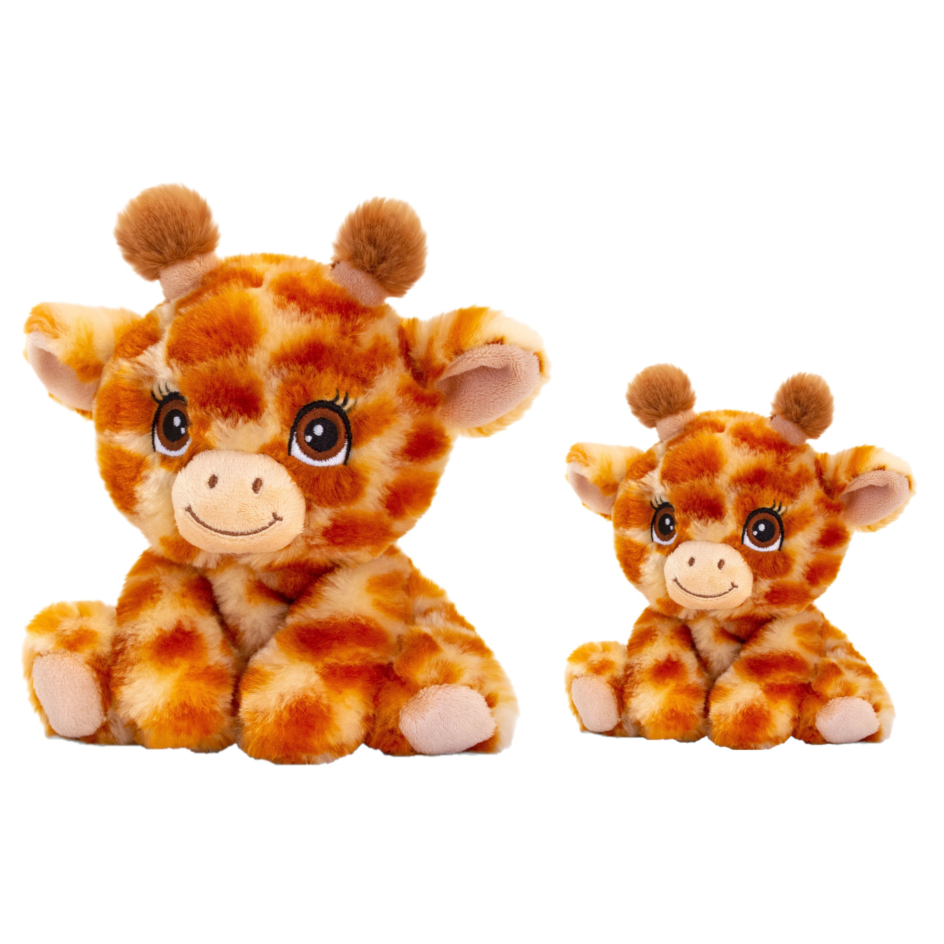 Keel Toys Pluche knuffel dieren set 2x giraffes 16 en 25 cm