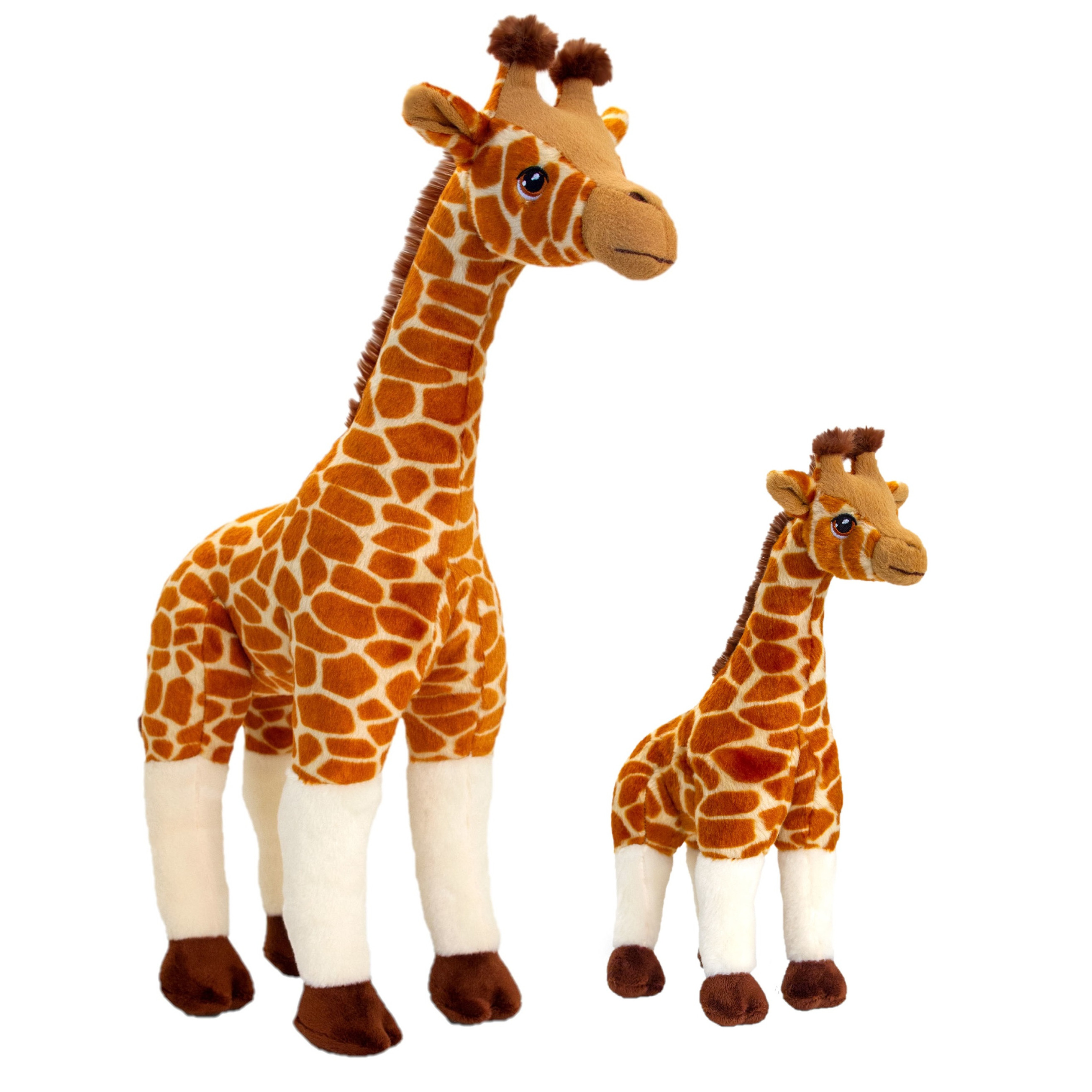 Keel Toys Pluche knuffel dieren set 2x giraffes 30 en 50 cm