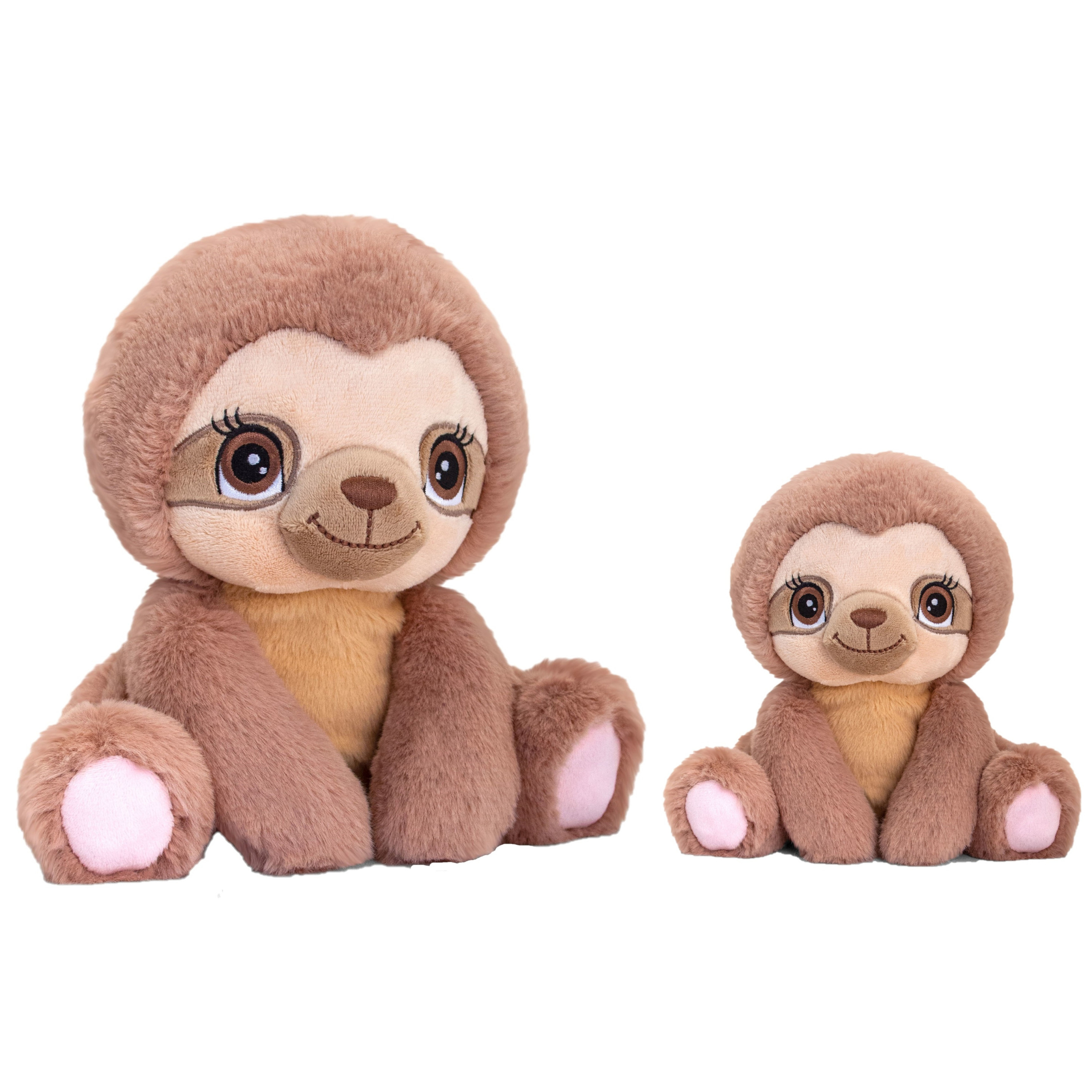Keel Toys Pluche knuffel dieren set 2x luiaards 16 en 25 cm