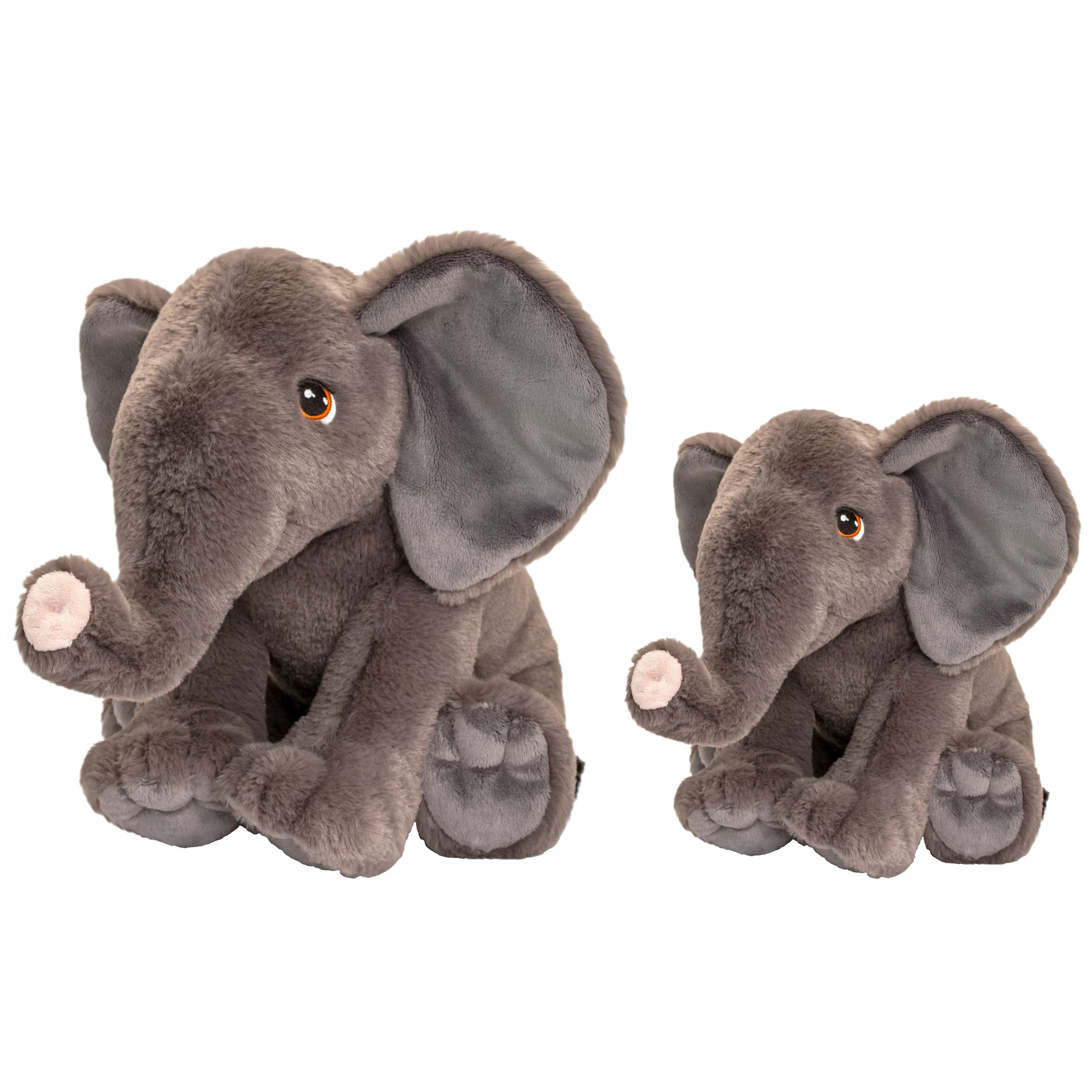 Keel Toys Pluche knuffel dieren set 2x olifanten 18 en 35 cm