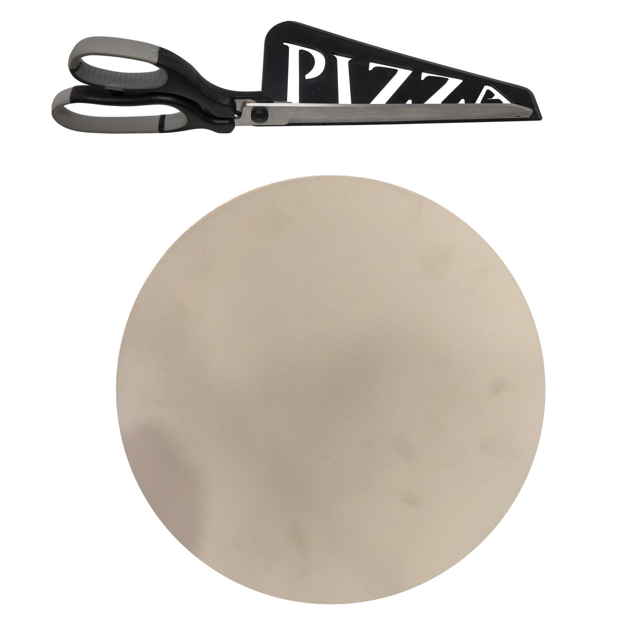Keramische pizzasteen voor de barbecue-oven 36 cm met zwarte pizzaschaar