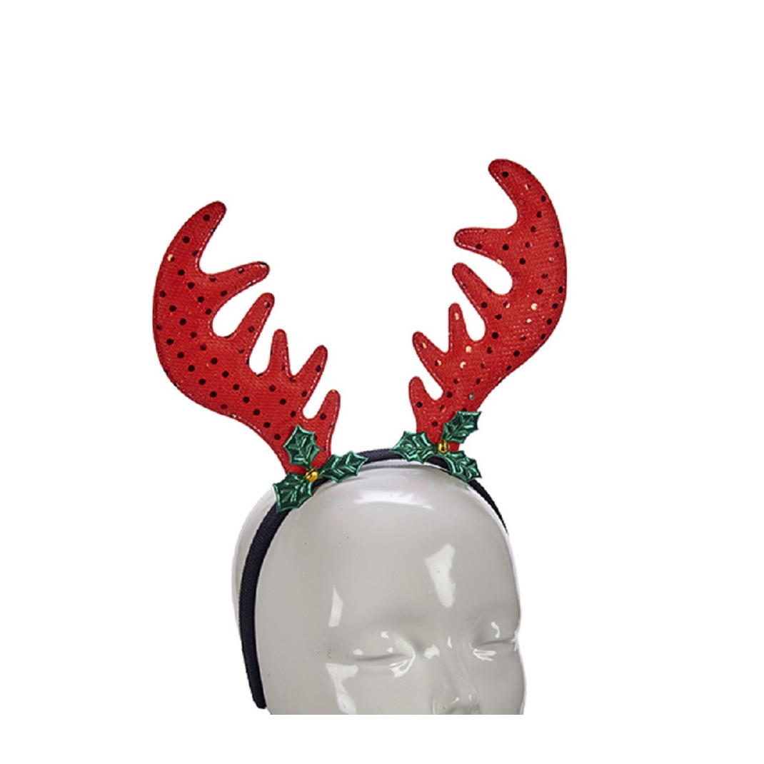 Kerst diadeem-haarband rendier gewei rood met groen
