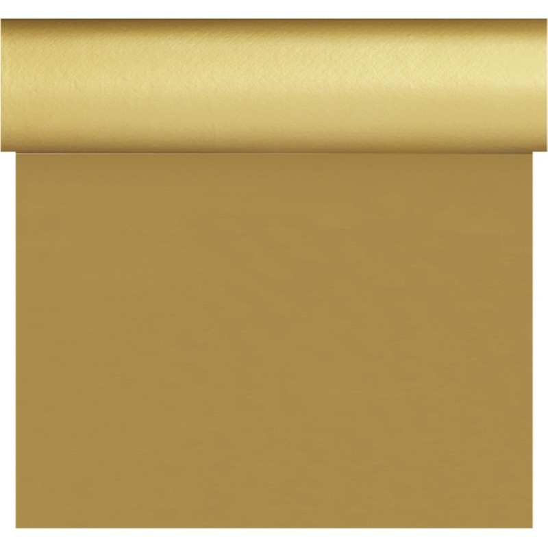 Merkloos Kerst thema tafelloper/placemats goud unikleur x 480 cm -