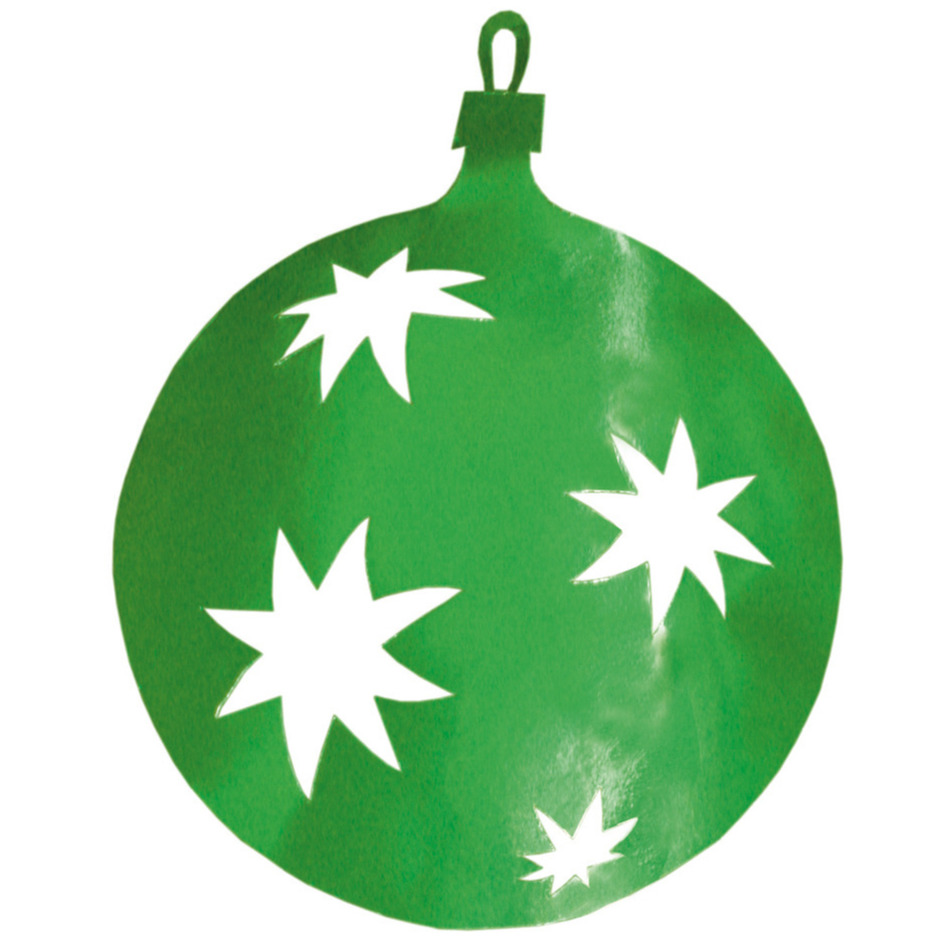Kerstbal hangdecoratie groen 30 cm van karton