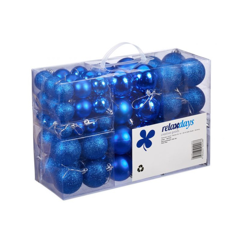 Kerstballen 100x st kobalt blauw 3, 4 en 6 cm glitter-mat-glans