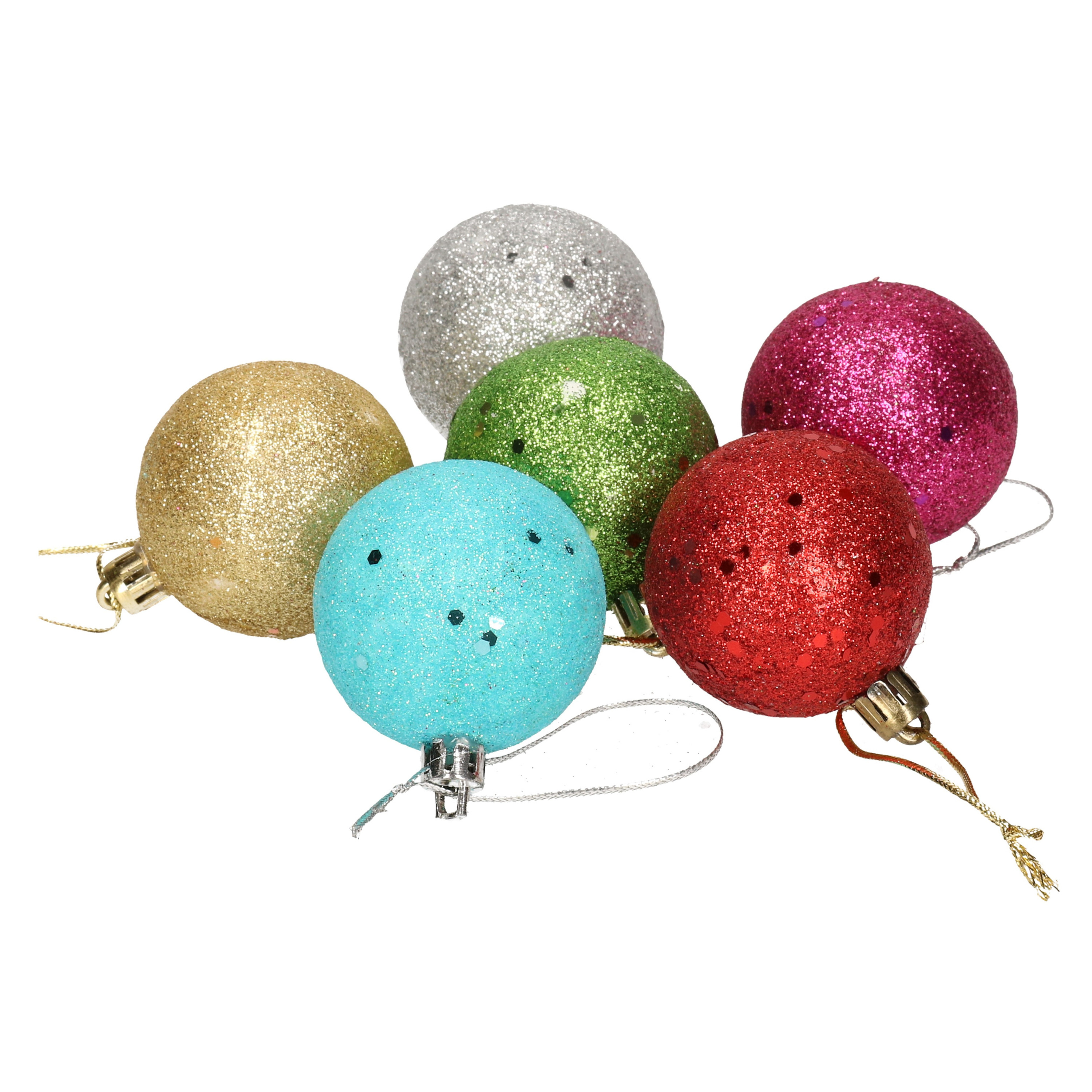 Kerstballen 6x st gekleurd 5 cm piepschuim kerstversiering