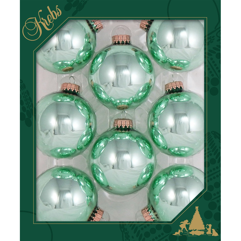 Kerstballen 8x st groen 7 cm glas seafoam mintgroen kerstversiering