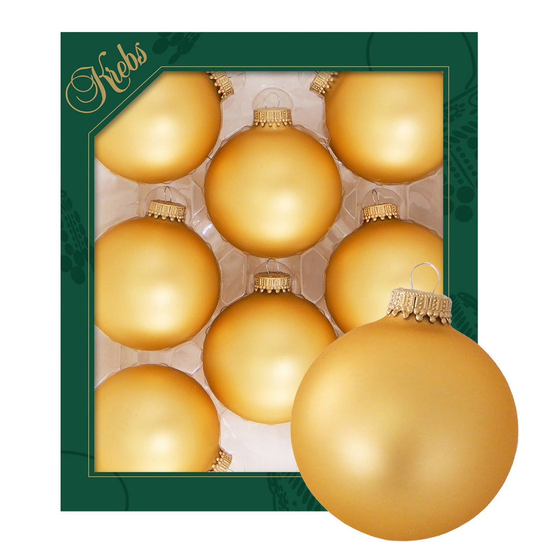 Kerstballen 8x stuks geel- goud glas 7 cm mat