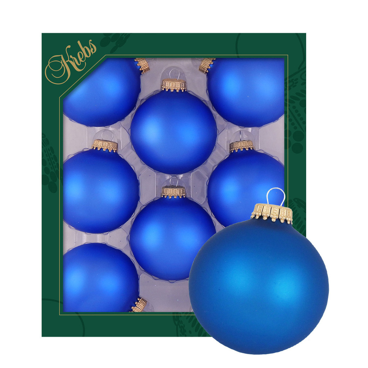 Kerstballen 8x stuks kobalt blauw glas 7 cm mat