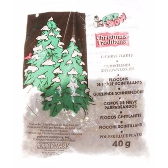 Kerstboom versiering glitter sneeuwvlokjes 40 gram