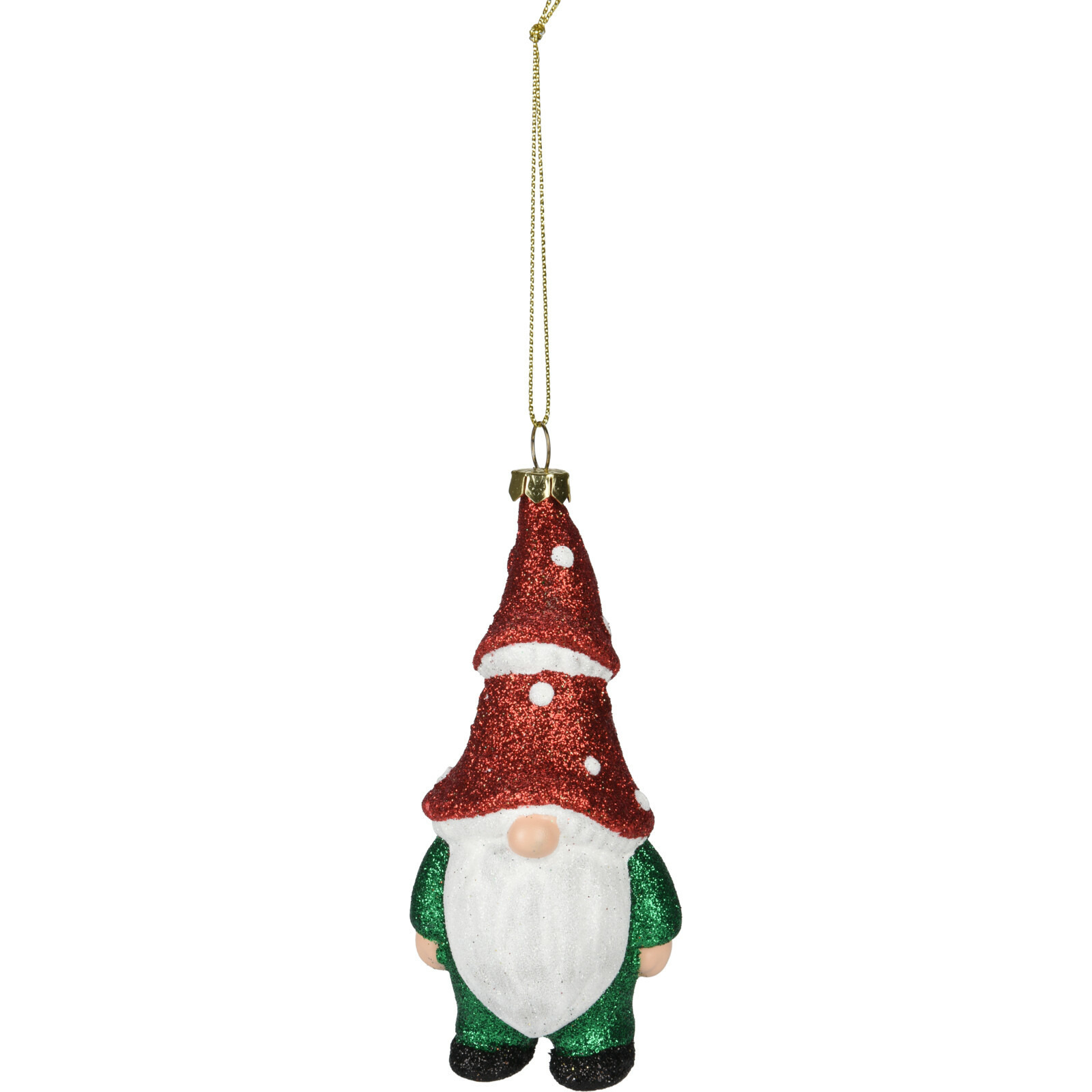 Kersthanger gnome-dwerg-kabouter kunststof 12,5 cm rode muts