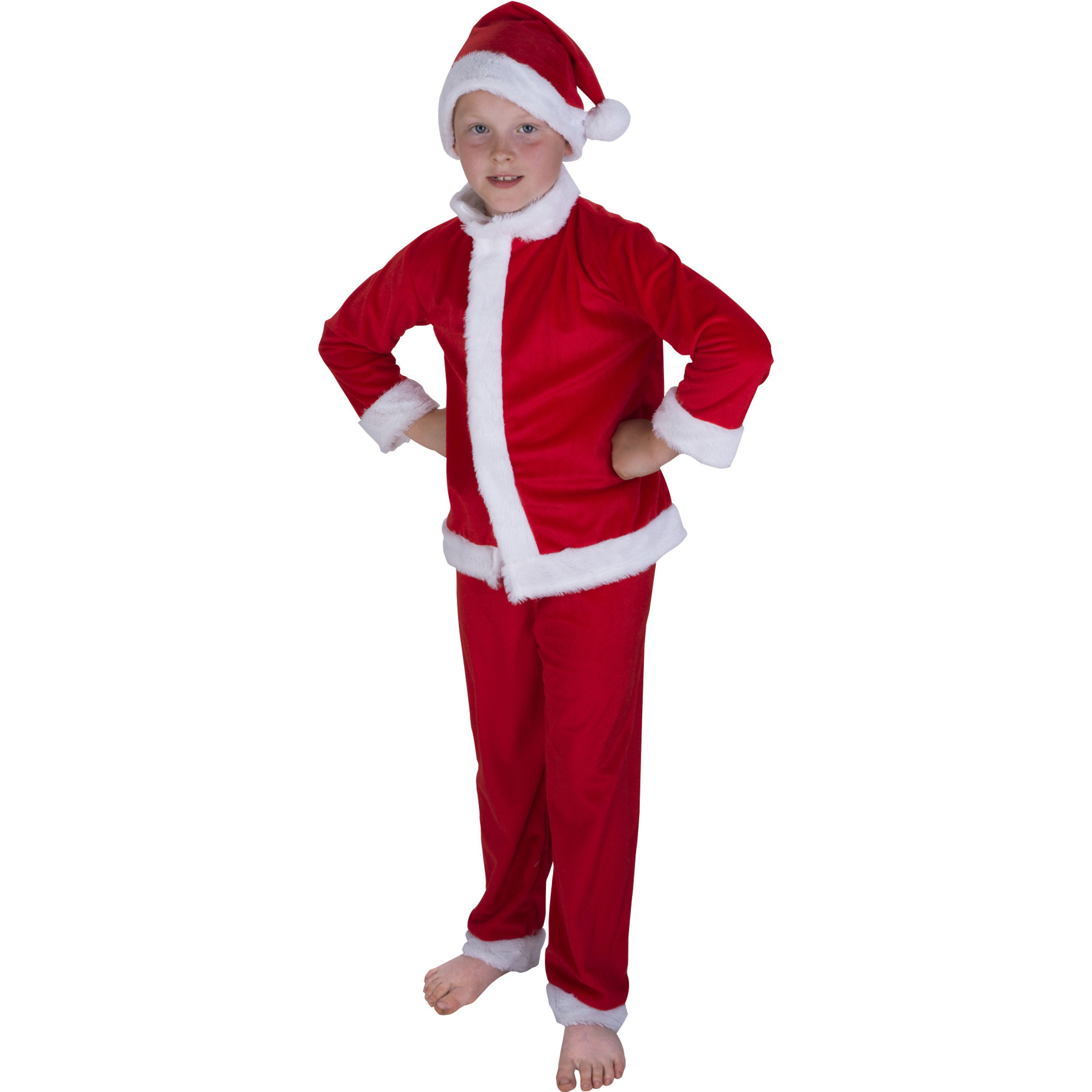 Kerstman verkleed kostuum met muts voor kinderen
