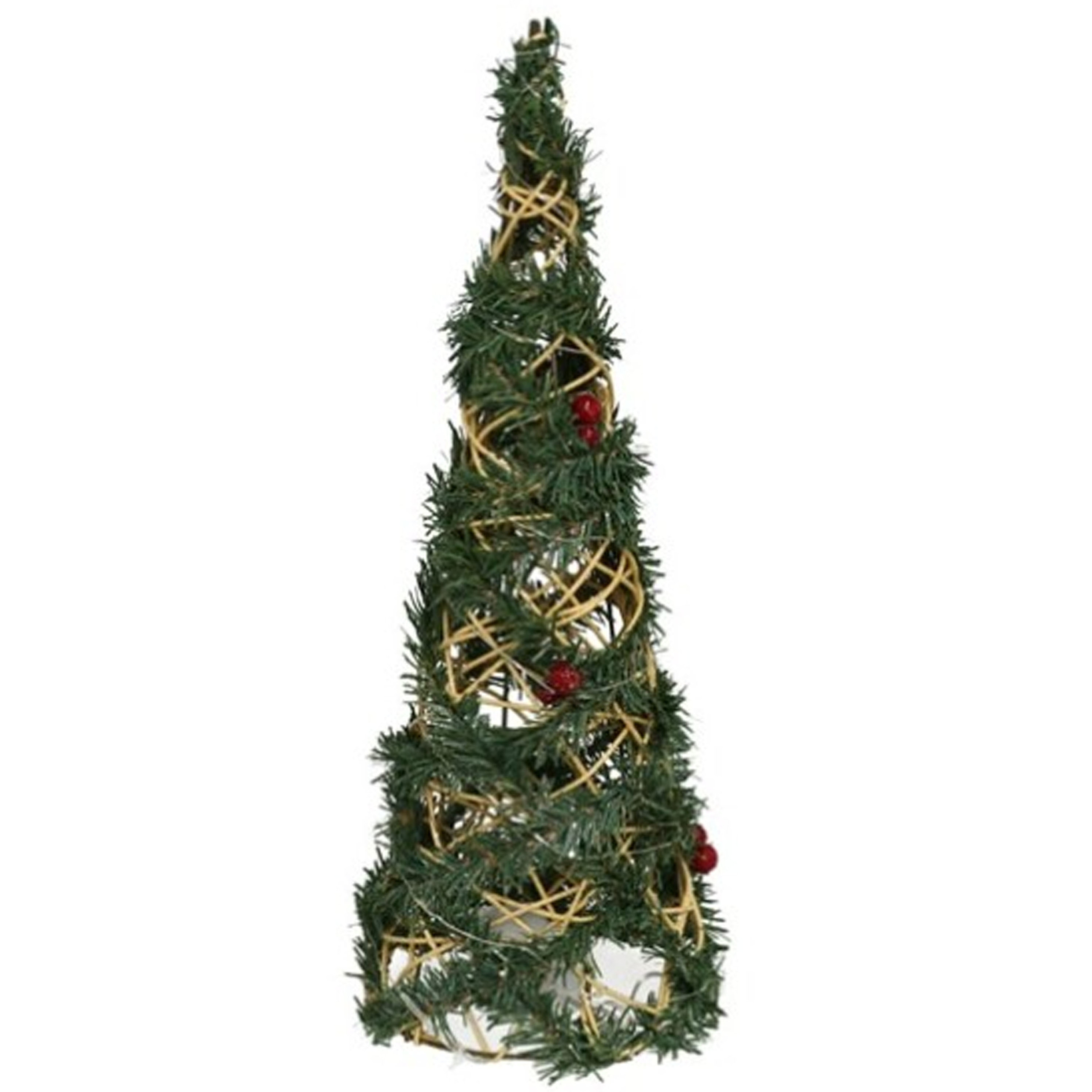 Kerstverlichting figuren Led kegel kerstboom draad-groen 40 cm 20 leds