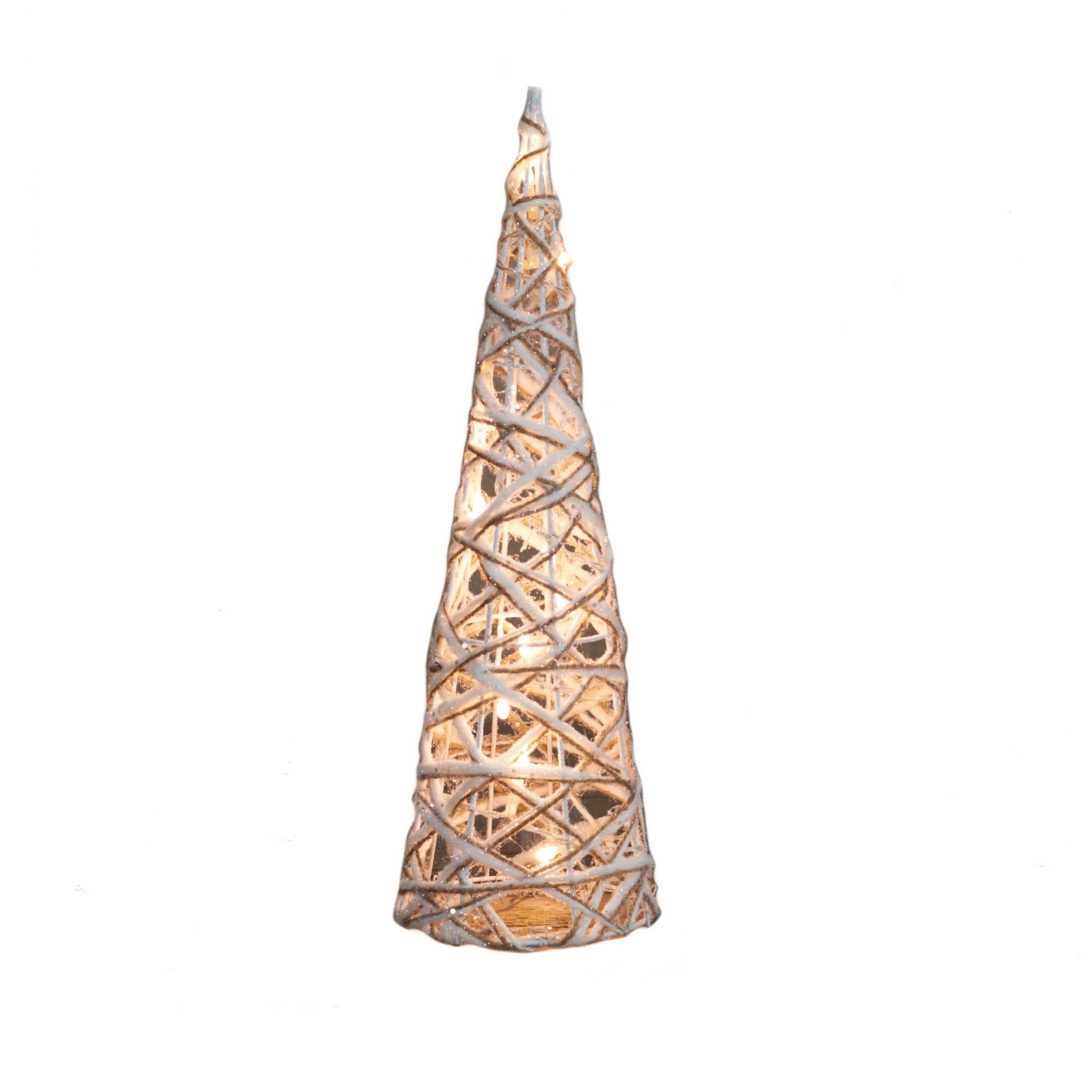 Kerstverlichting figuren Led kegel kerstboom glitter lamp 40 cm met 10 lampjes